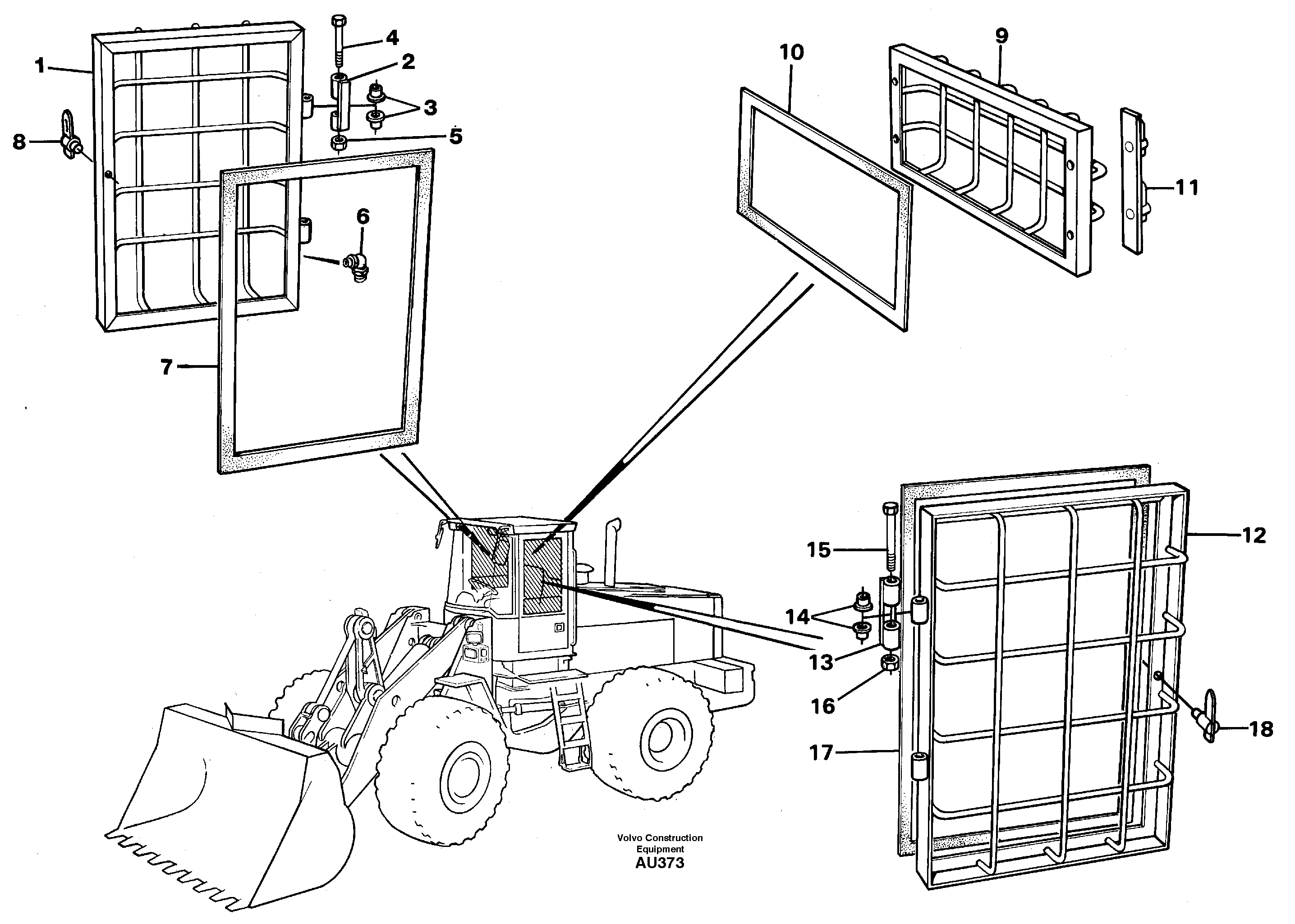 Window guards, side and rear windows. 92657 — volvo parts diagram