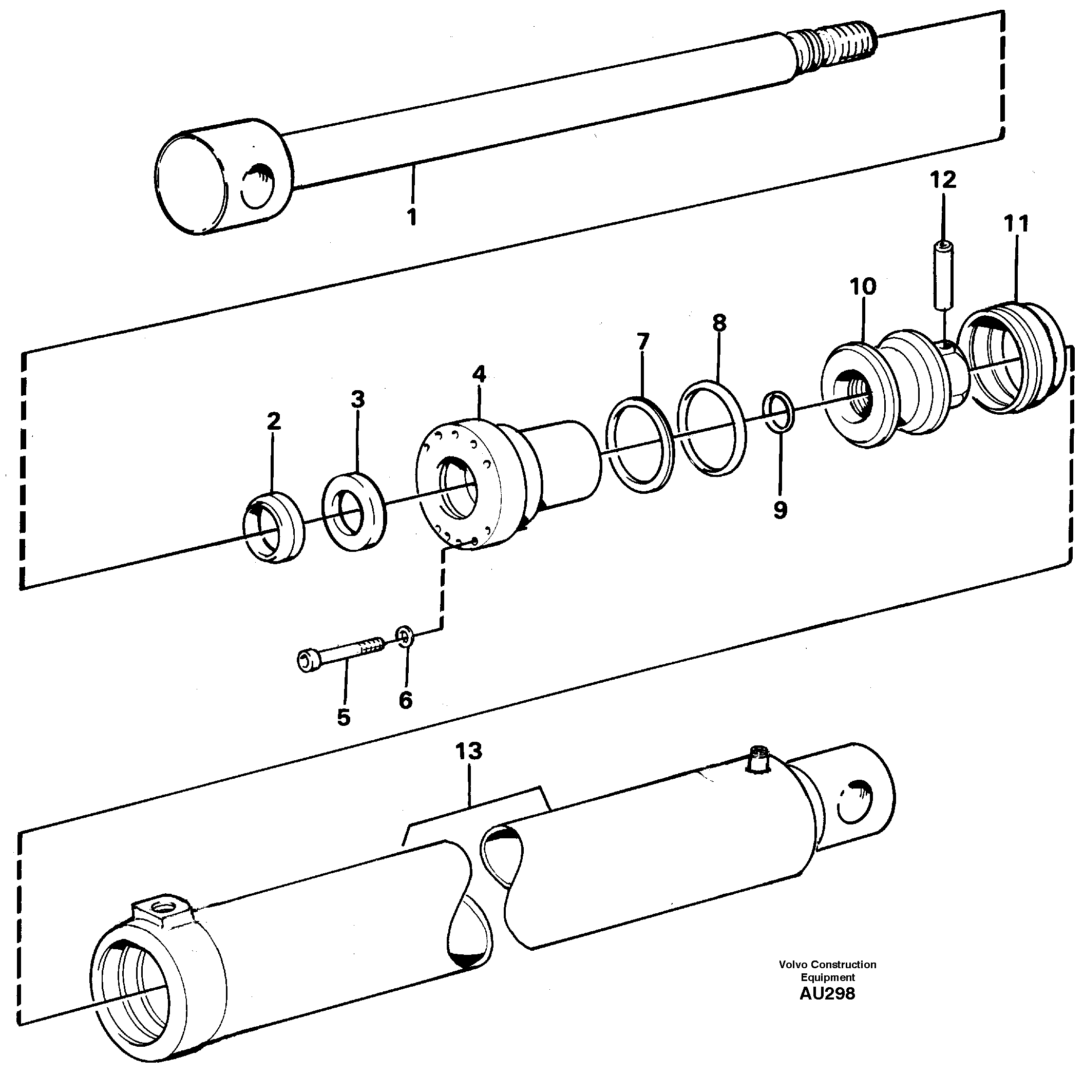 Hydraulic cylinder. VOLVO 91718, 94659 — volvo parts diagram
