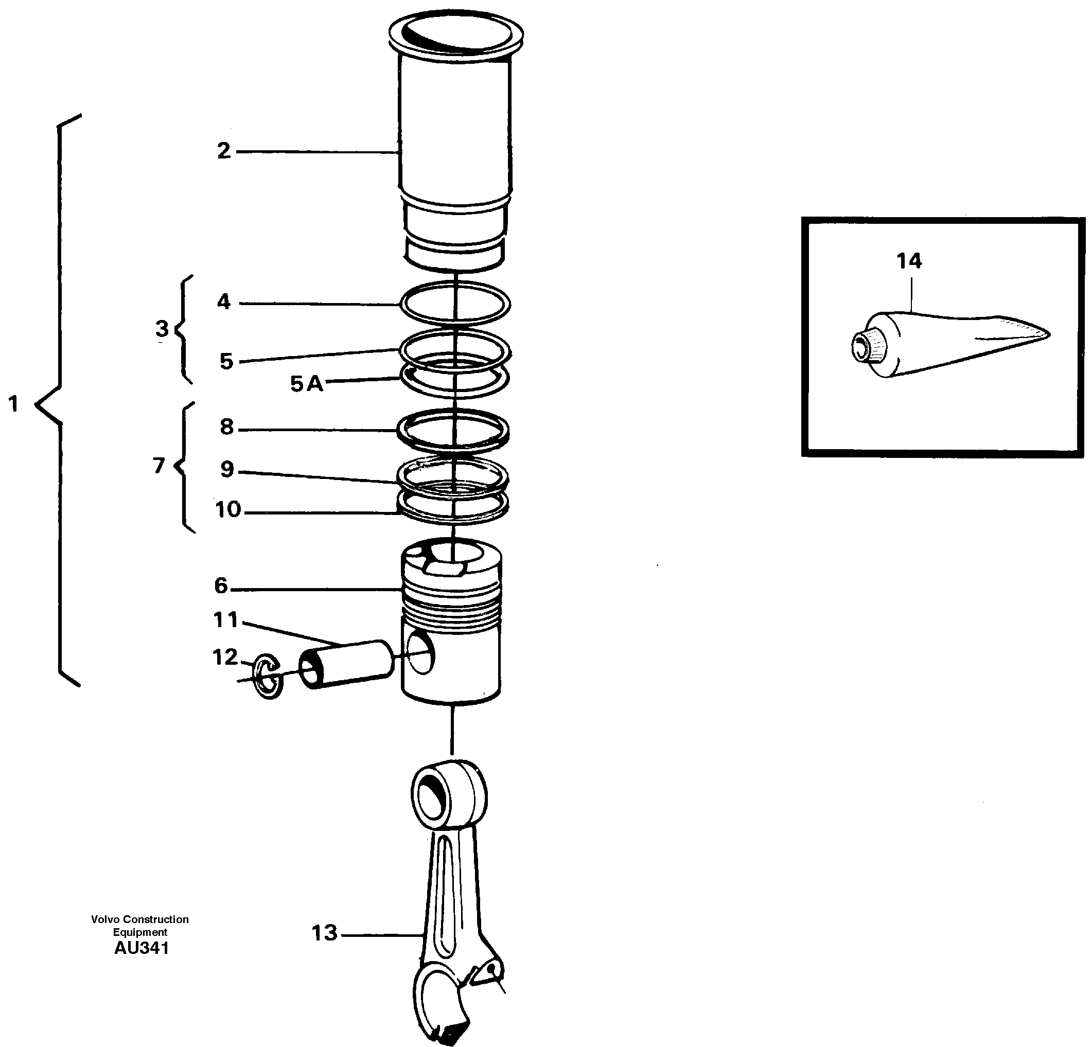 Cylinder liner — volvo parts diagram