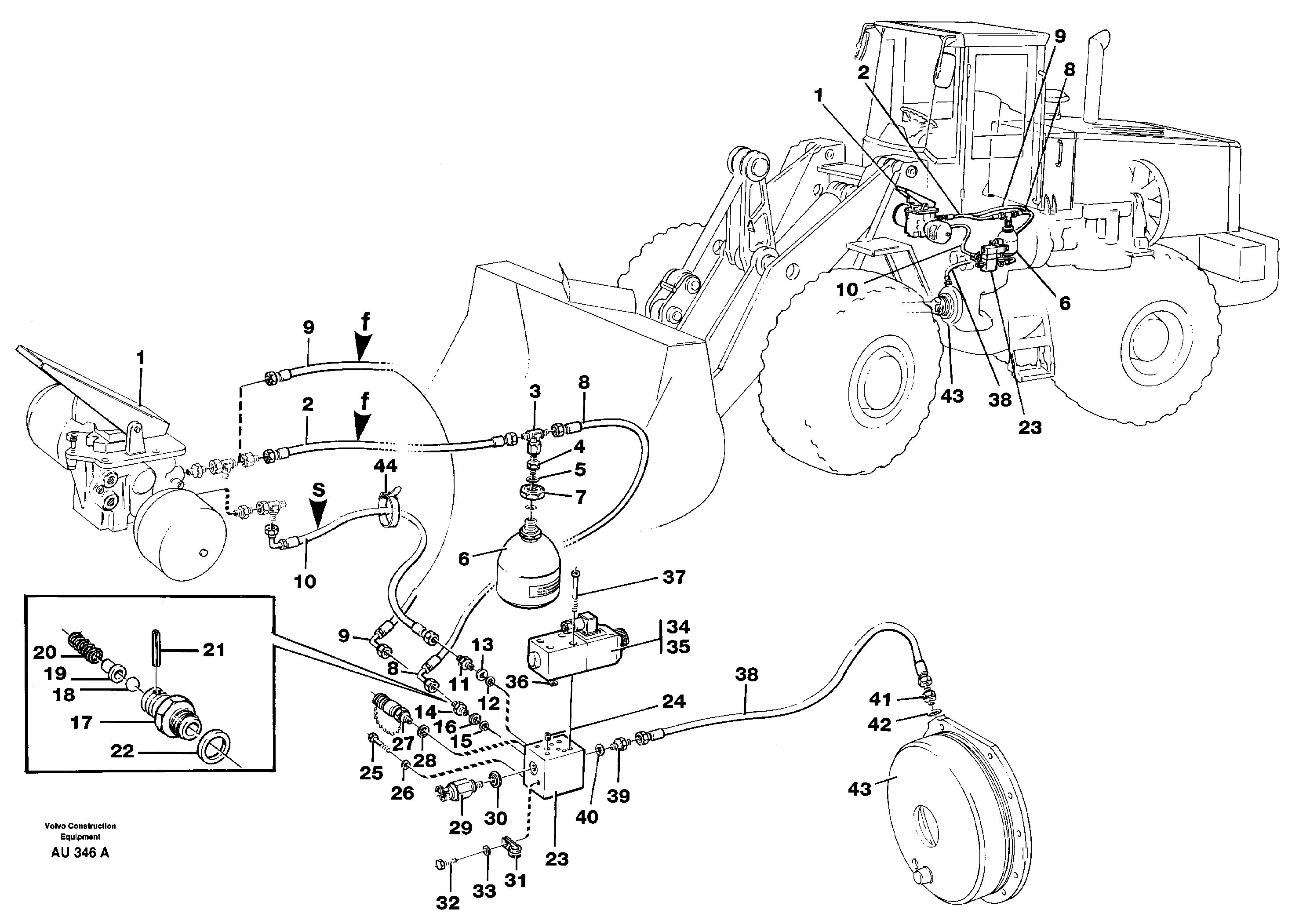 Brake hoses, parking brake. — volvo parts diagram