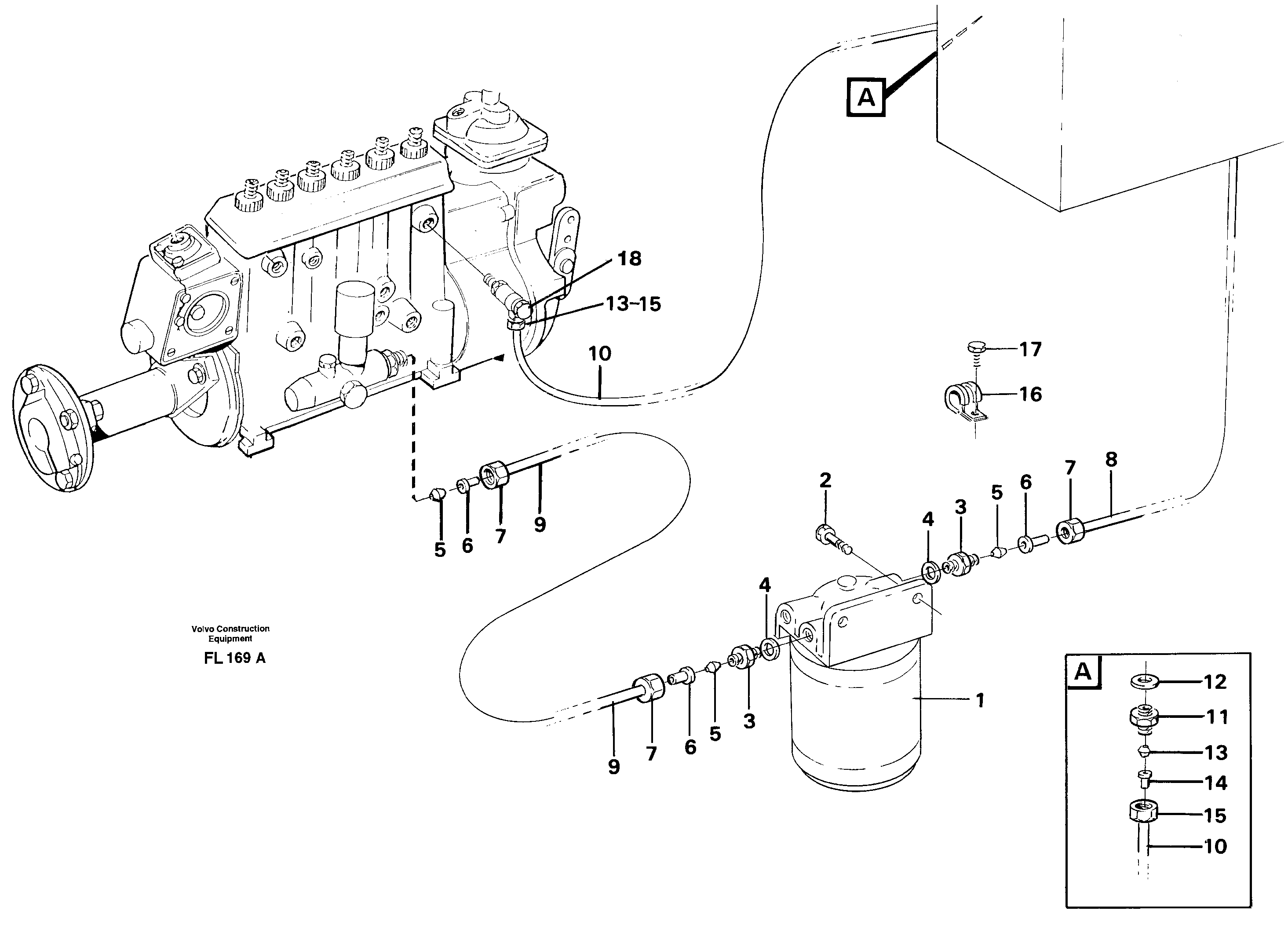 Fuel system: tank - primary filter — volvo parts diagram