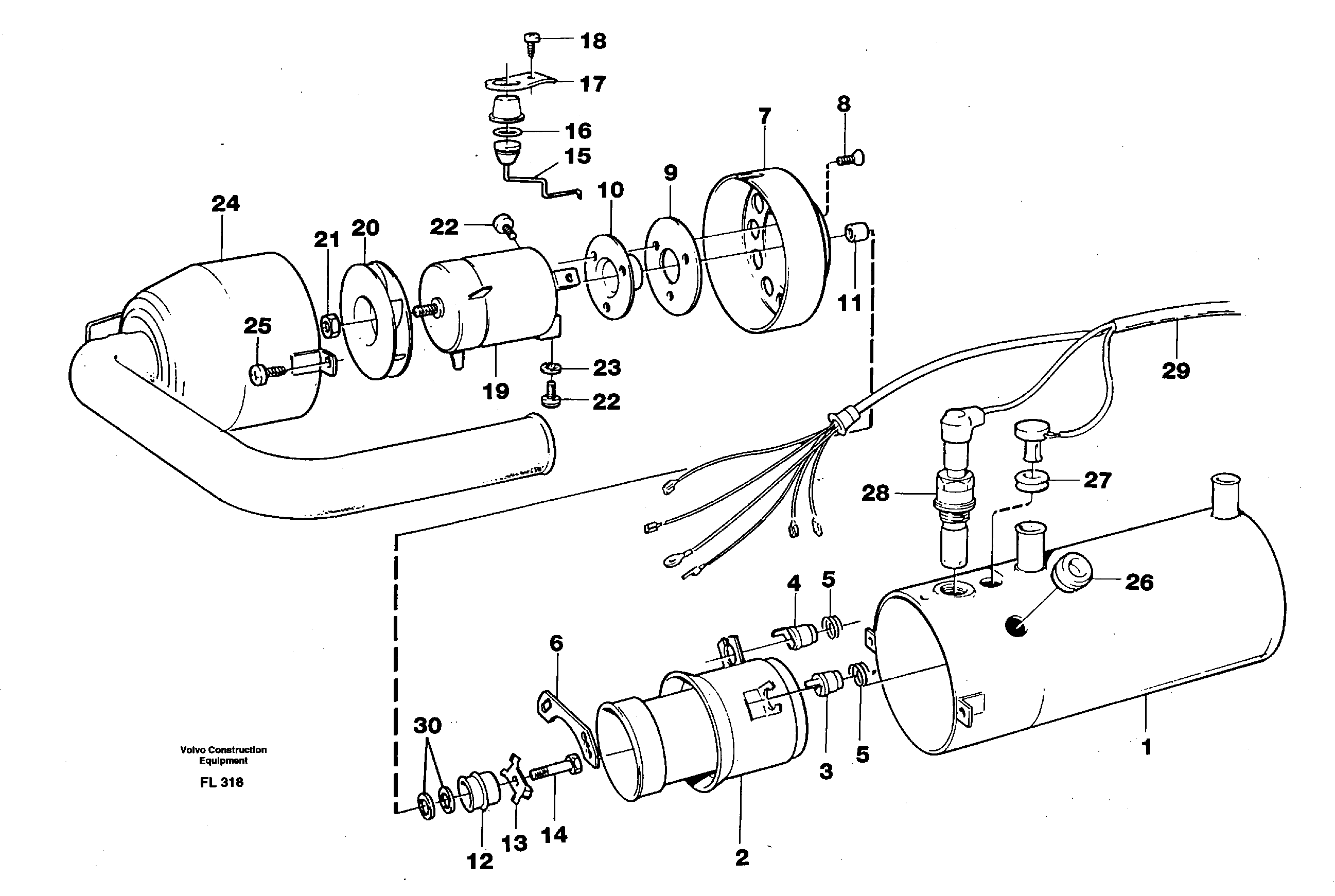 Heater, diesel  14263594 — volvo parts diagram