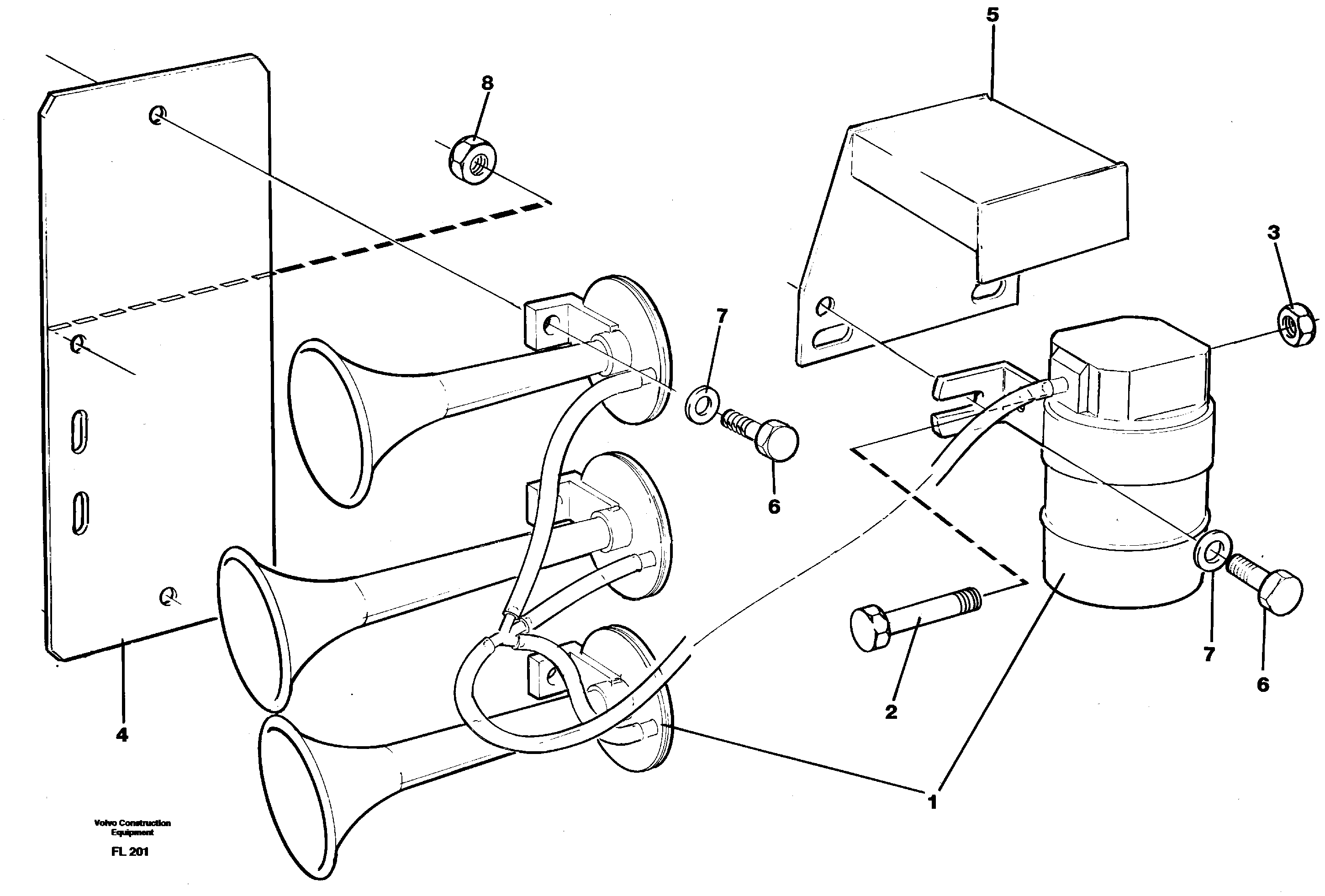 Compressor horn — volvo parts diagram