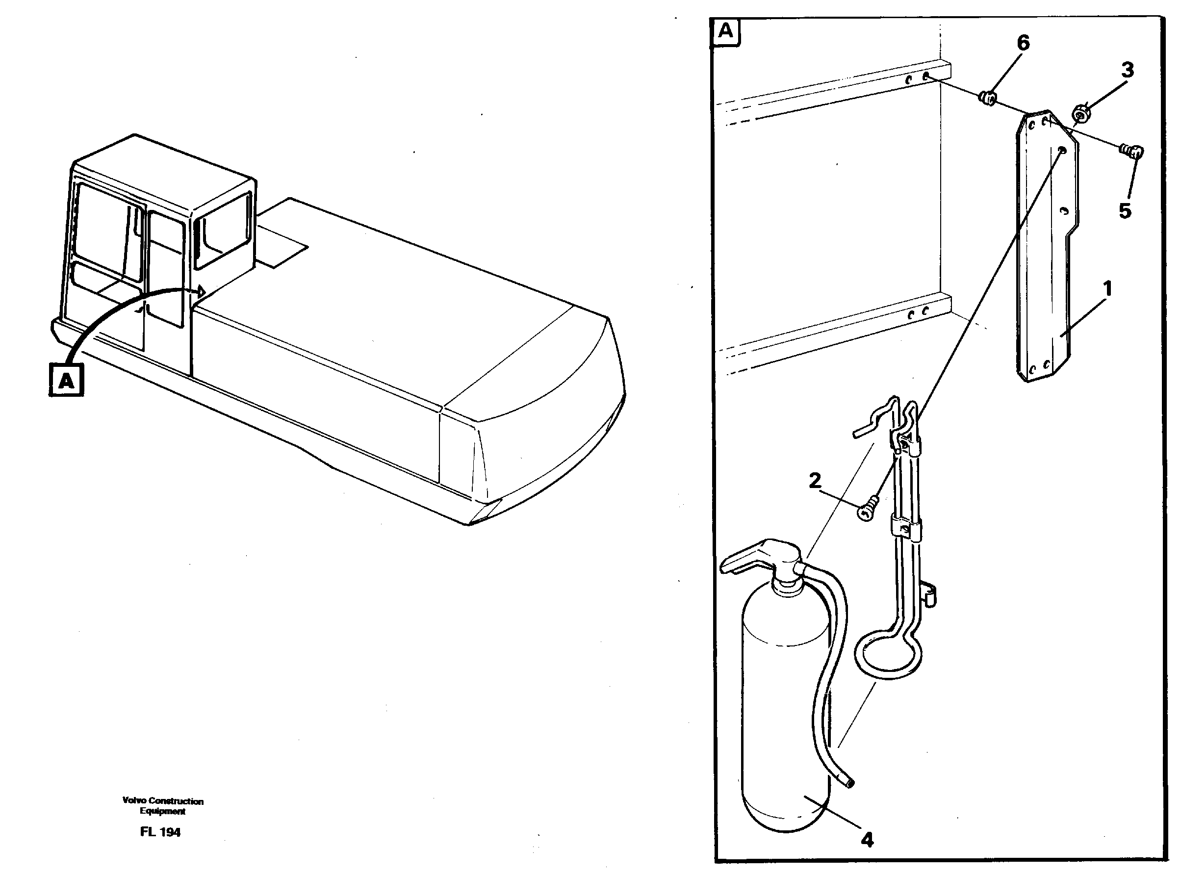 Fire extinguisher 14248860 — volvo parts diagram