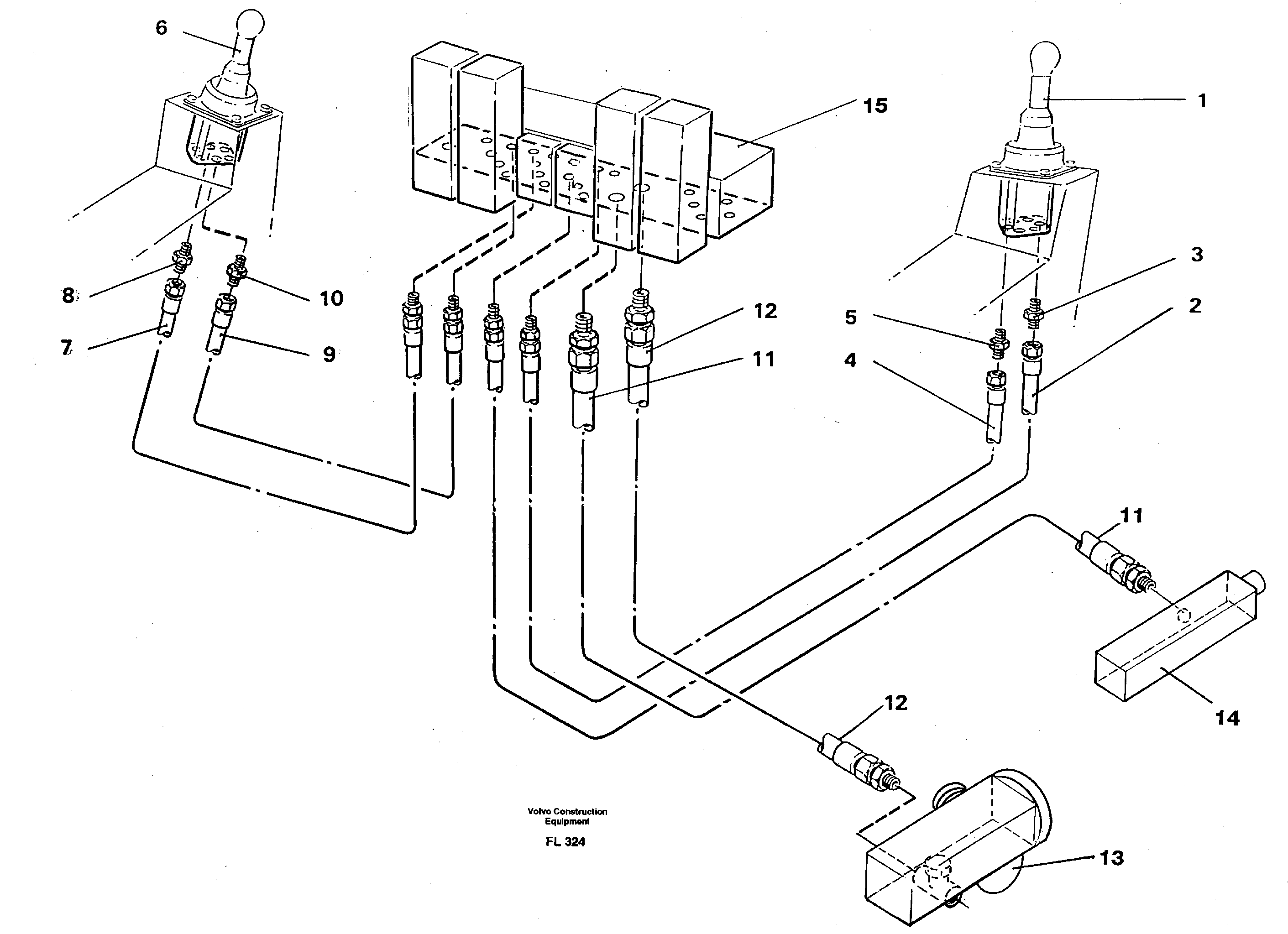 Servo hydraulic return line tank — volvo parts diagram