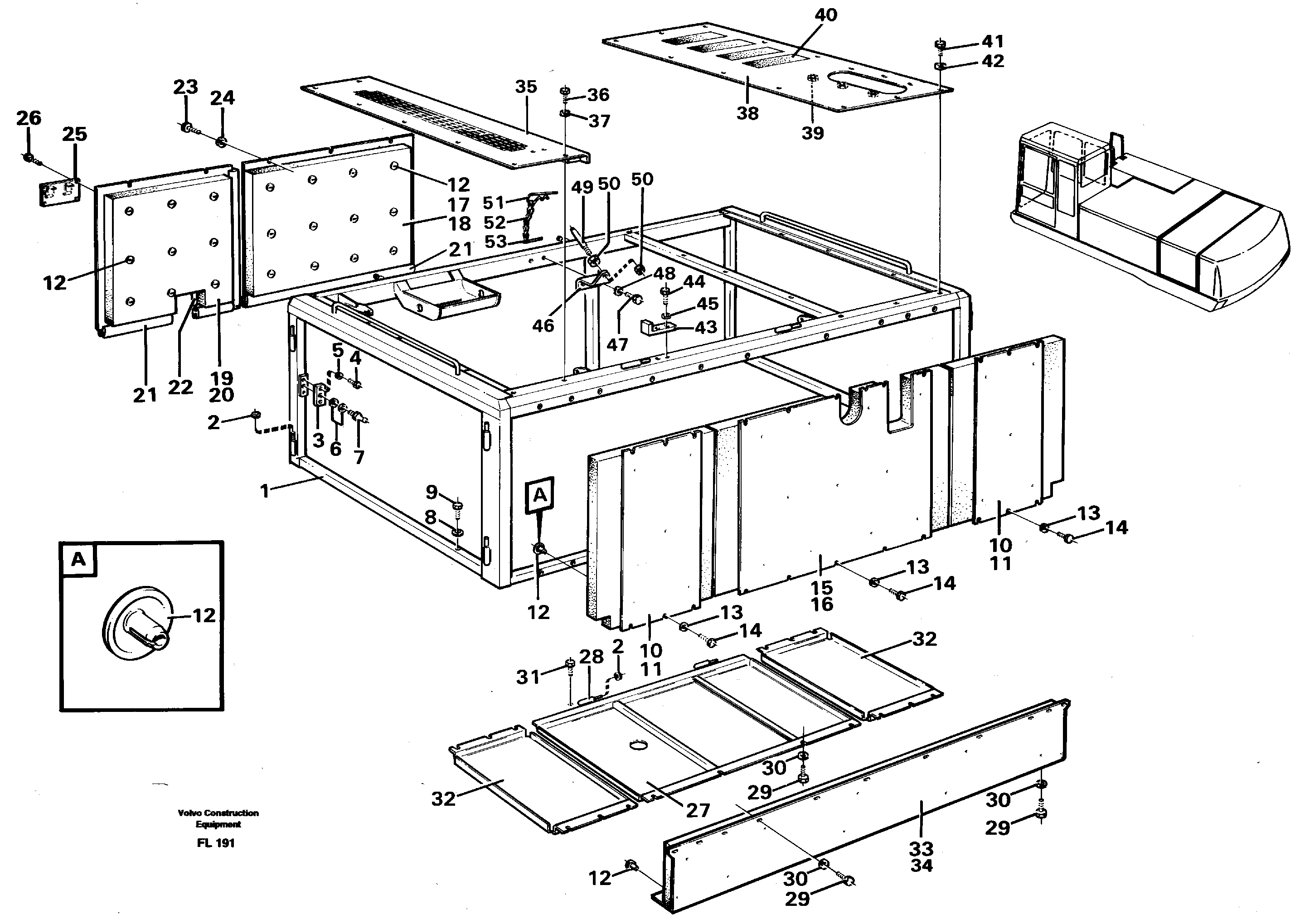 Frame, engine cover rear — volvo parts diagram