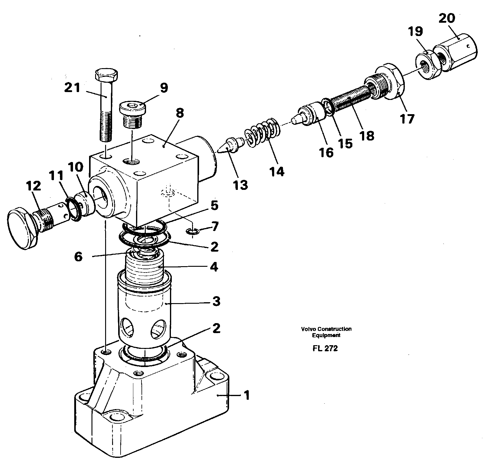 Pressure limiting valve, slewing — volvo parts diagram
