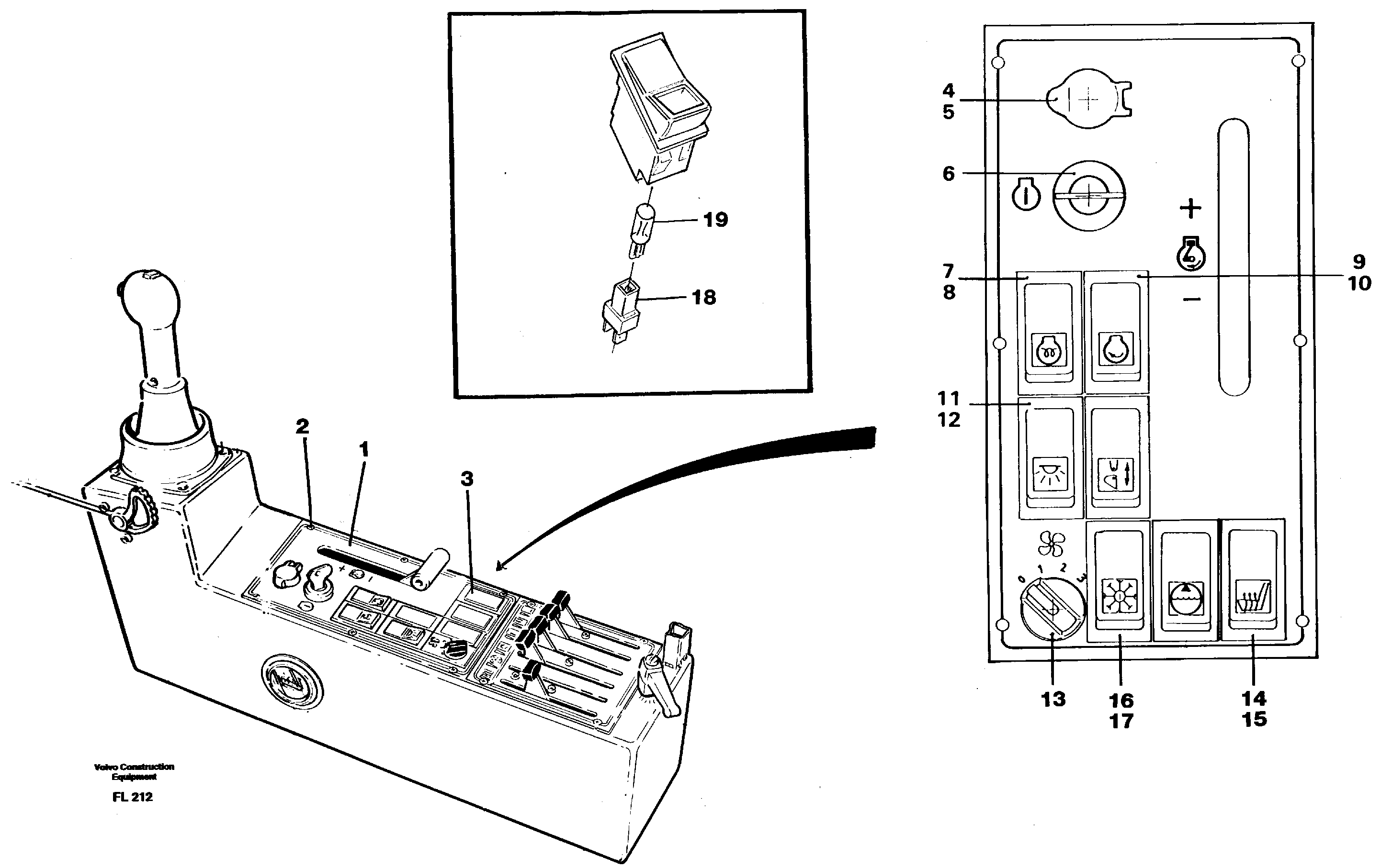 Engine control panel — volvo parts diagram