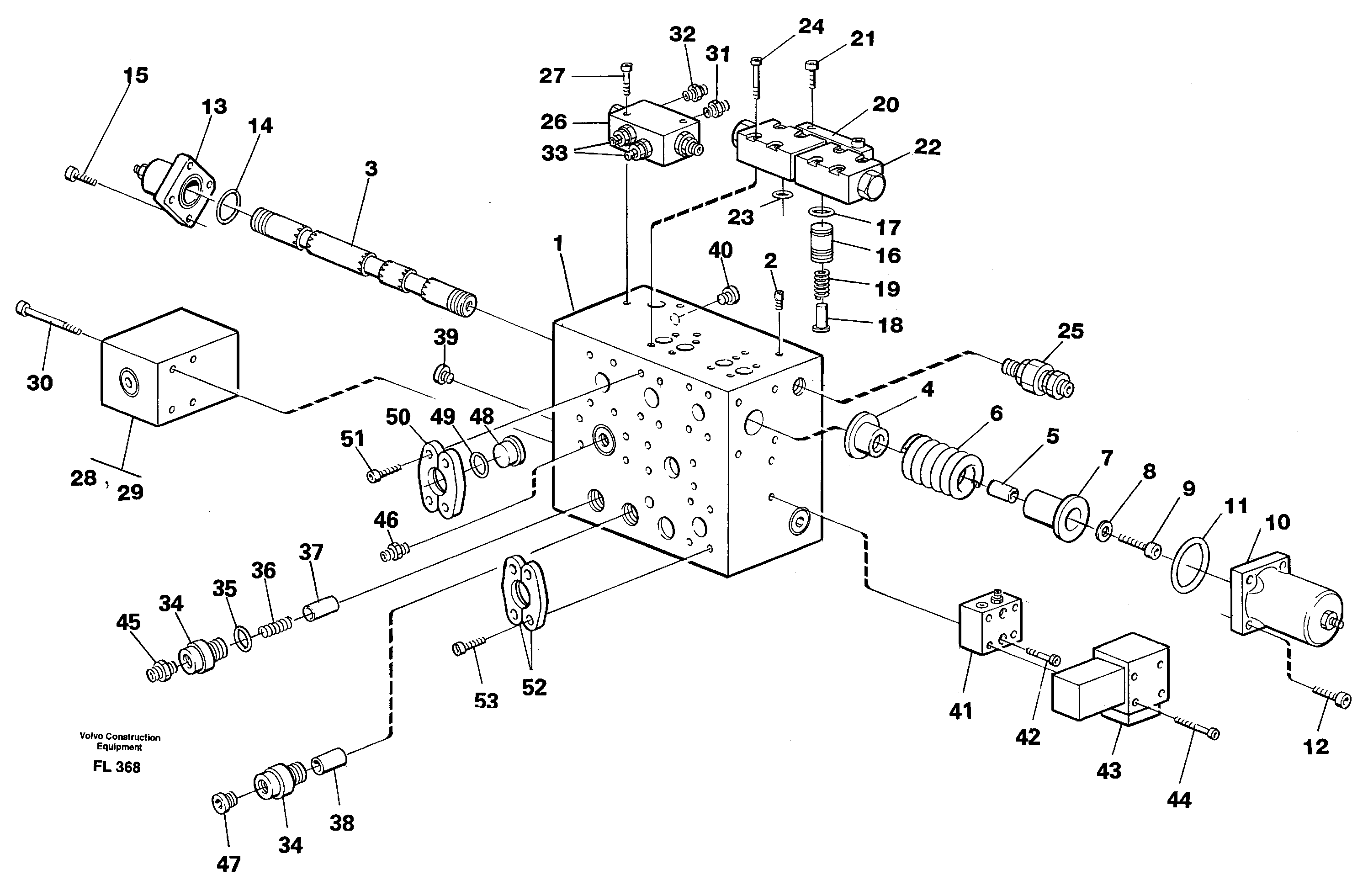 Control block for hydraulic hammer. — volvo parts diagram
