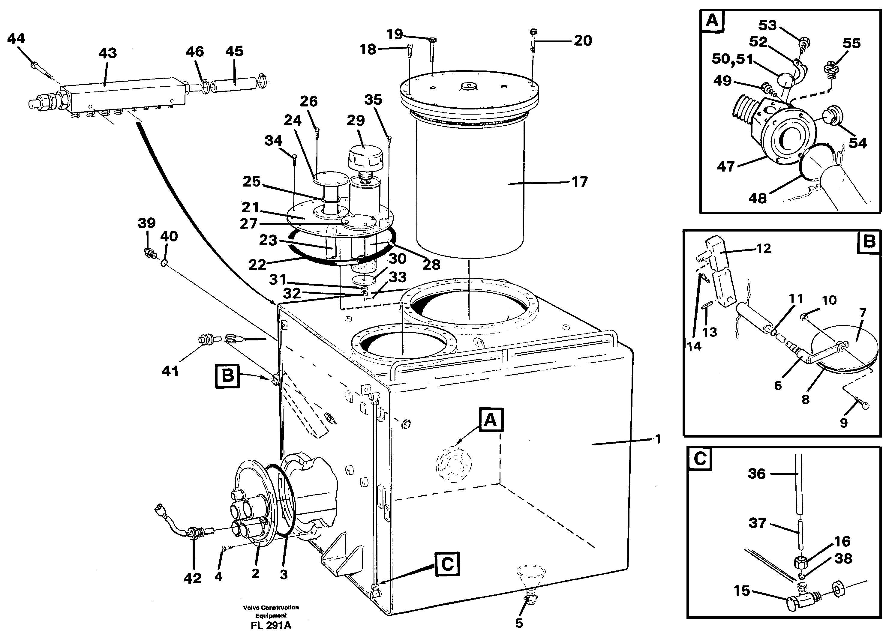 Hydraulic oil tank — volvo parts diagram