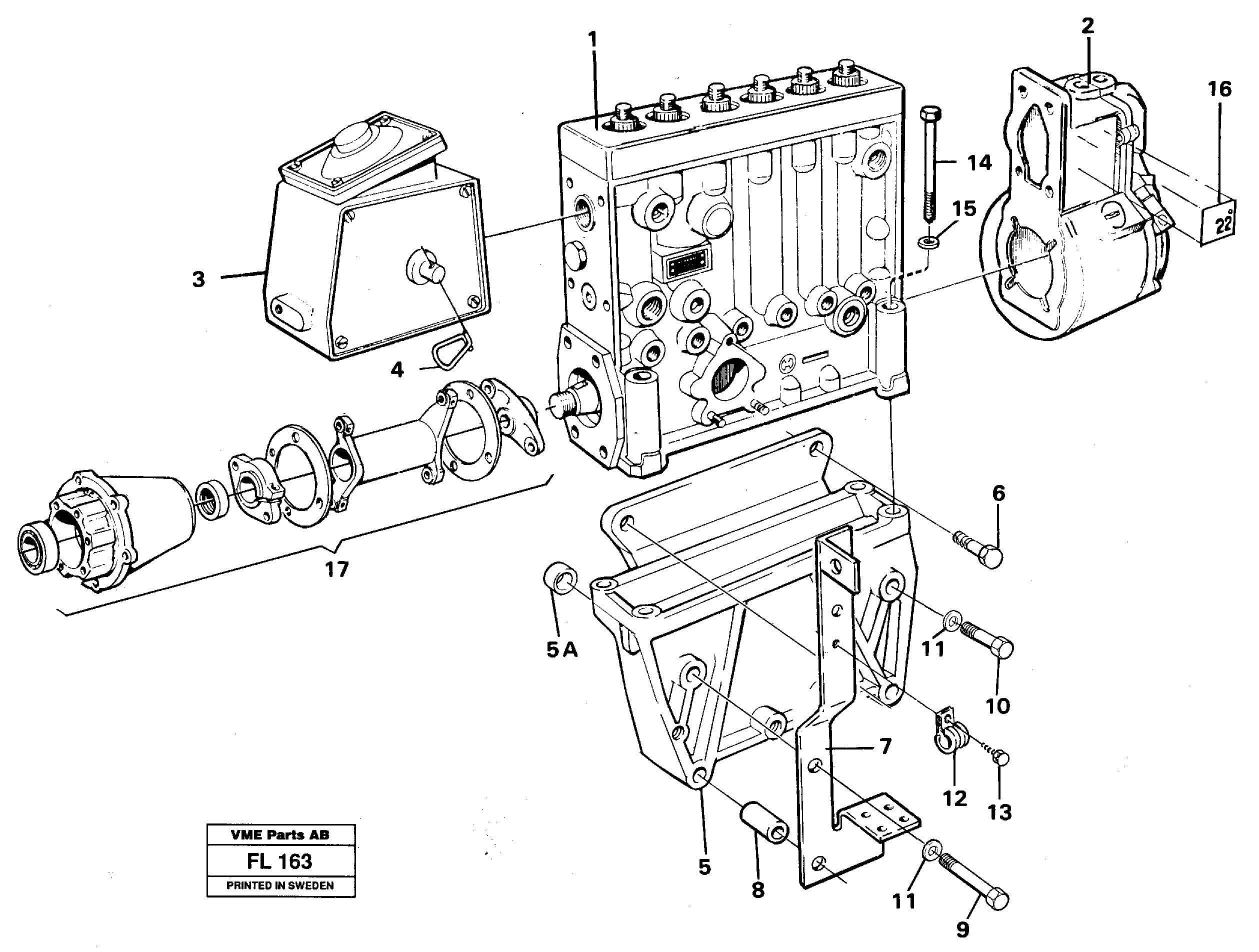 Fuel injection pump, mounting — volvo parts diagram