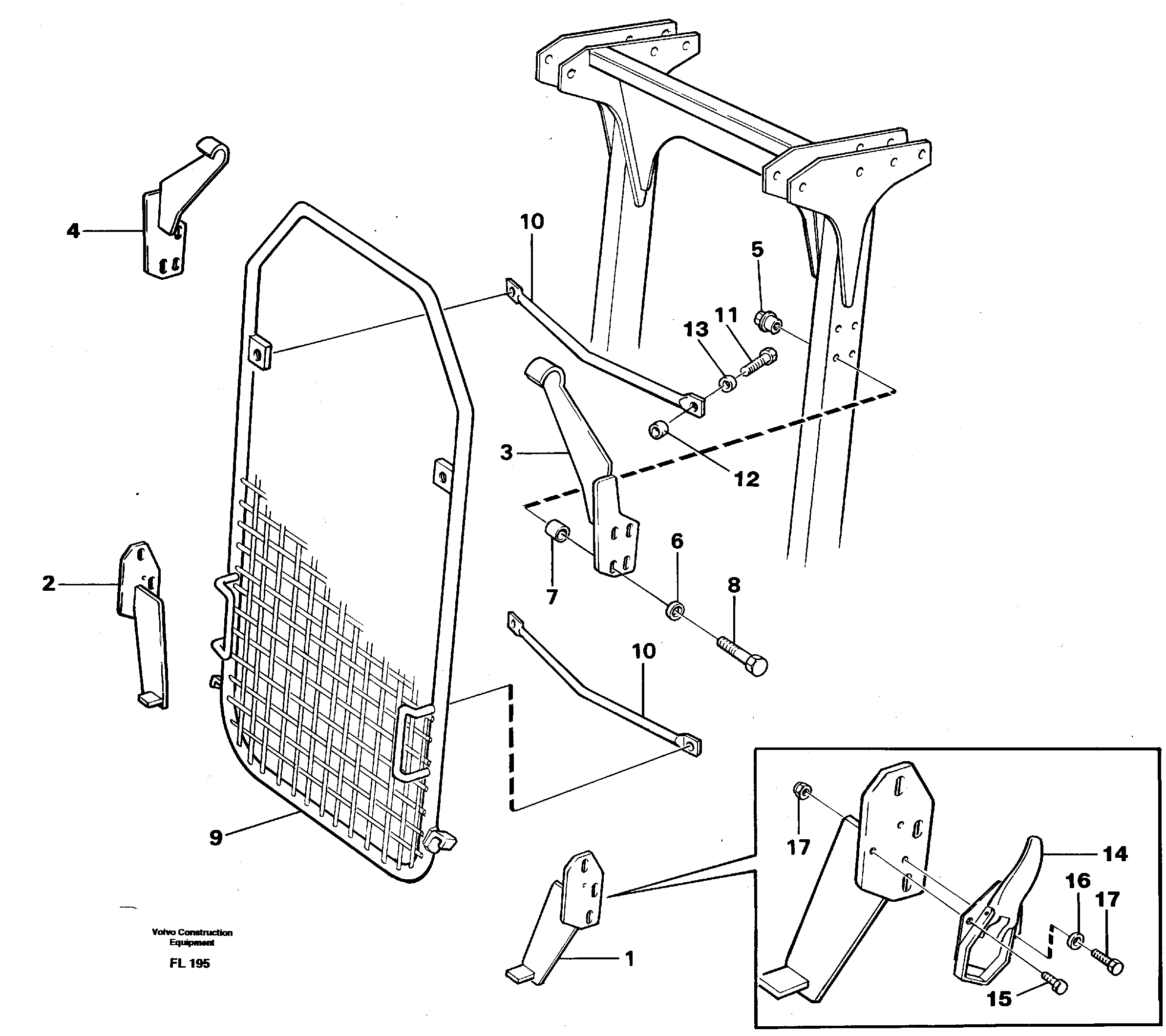 Windscreen protection on protection over cab  14260384 — volvo parts diagram
