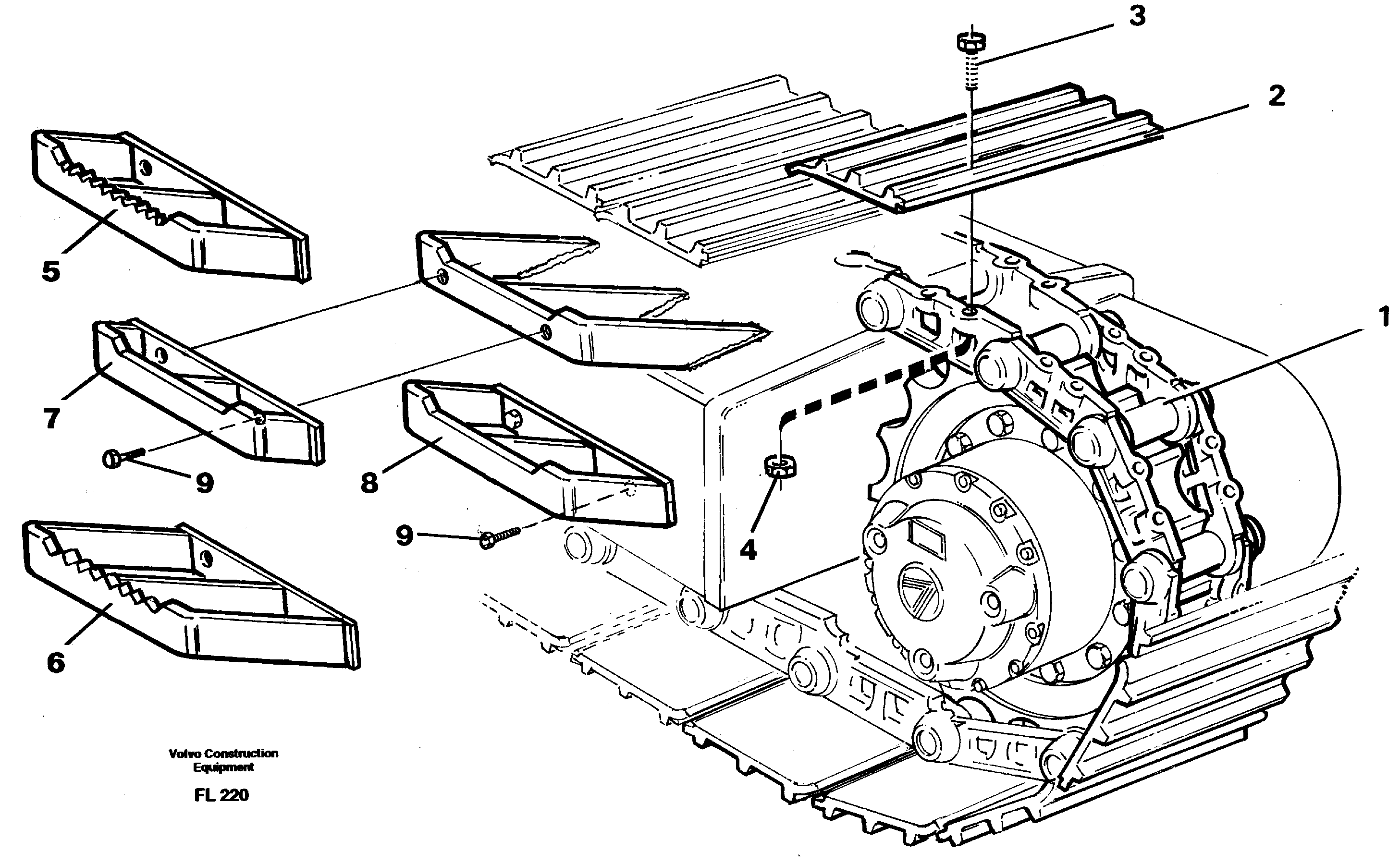 Crawler track 14267823, 14264367, 14268192, 14264368, 14264369 — volvo parts diagram