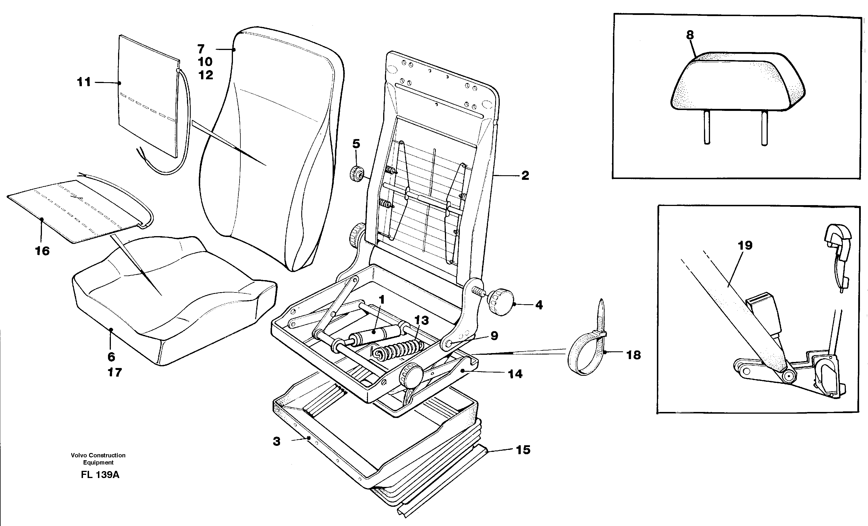 Operator's seat Be-ge — volvo parts diagram