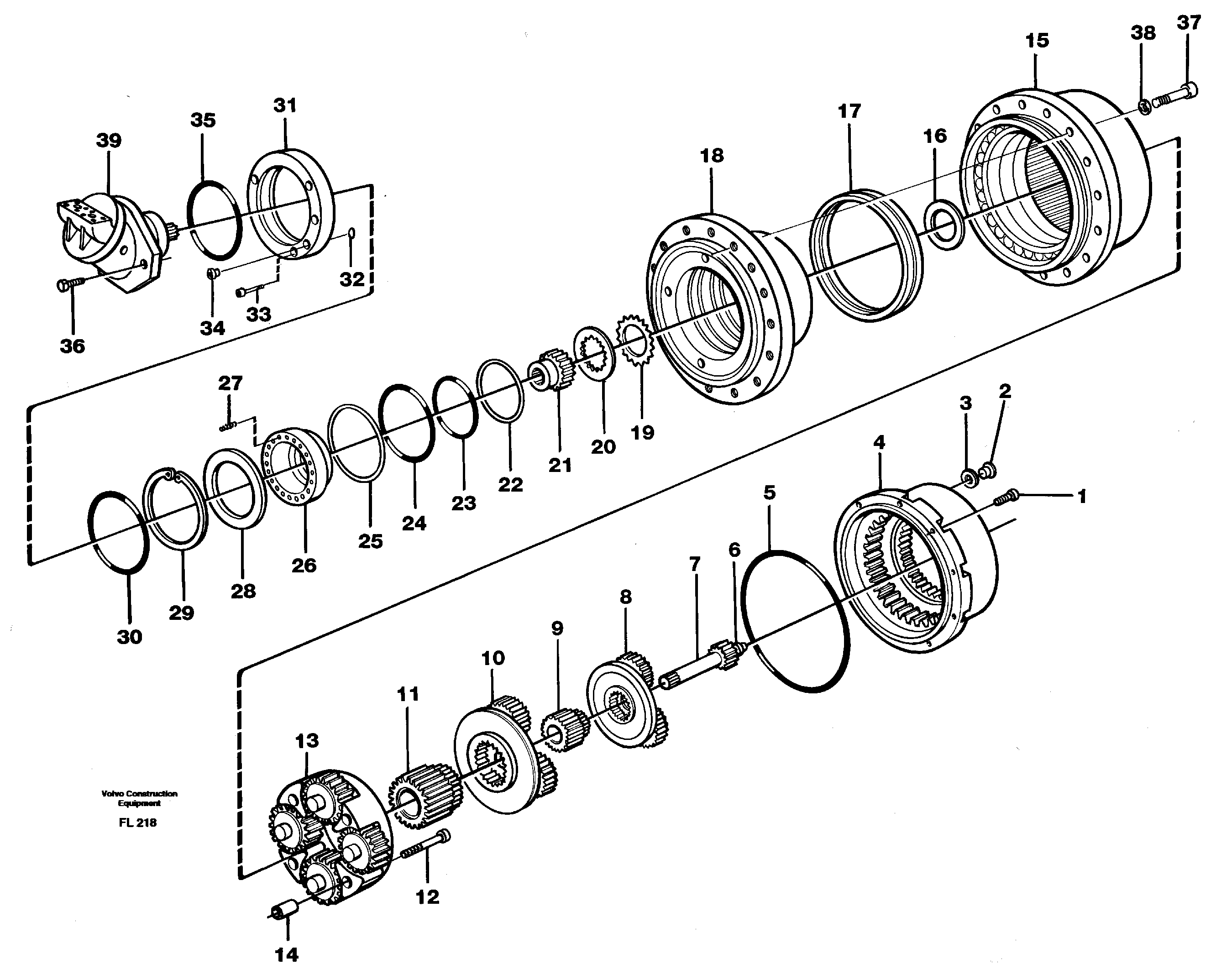 Planetary gear, travel — volvo parts diagram