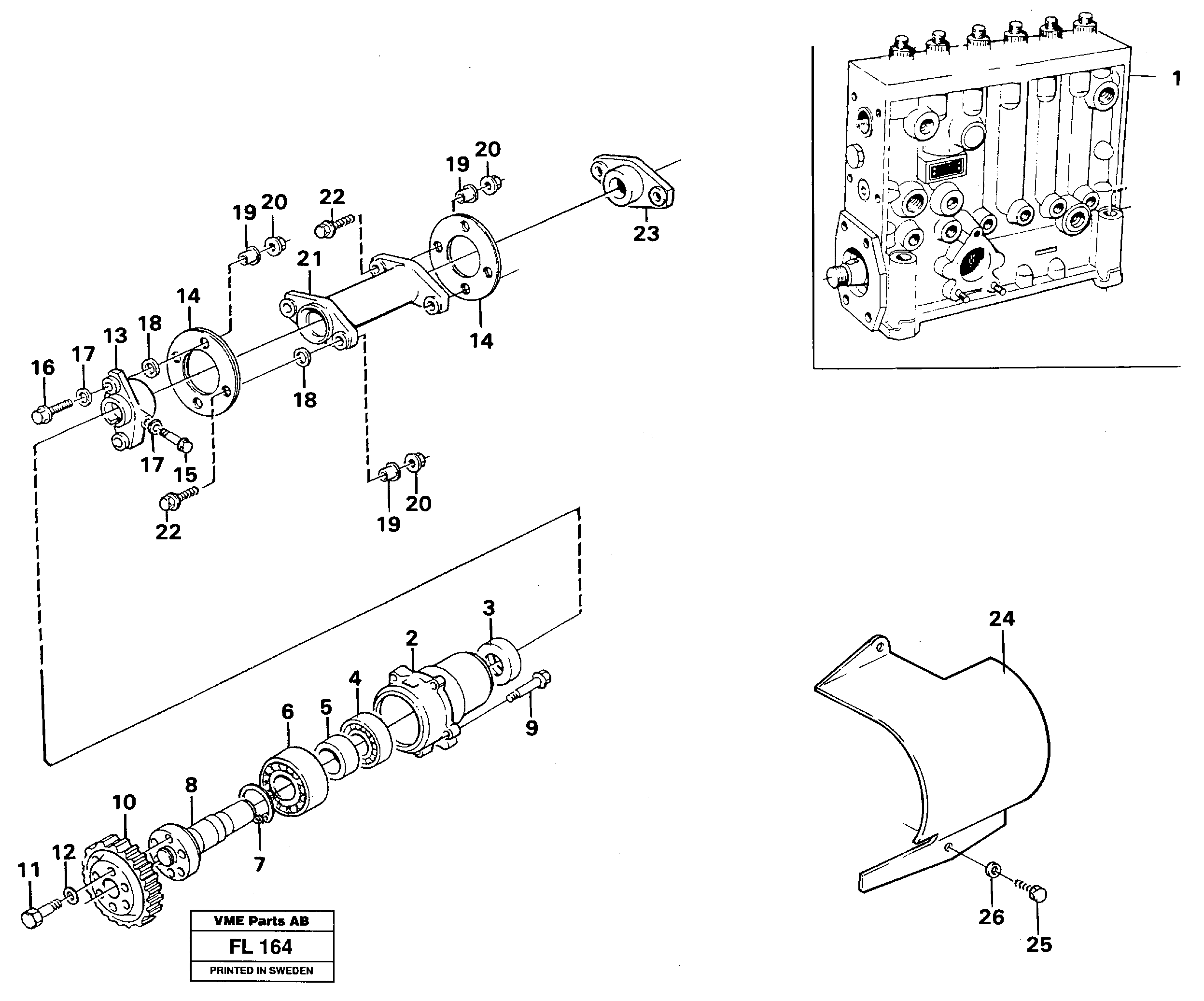 Injection pump with drive — volvo parts diagram