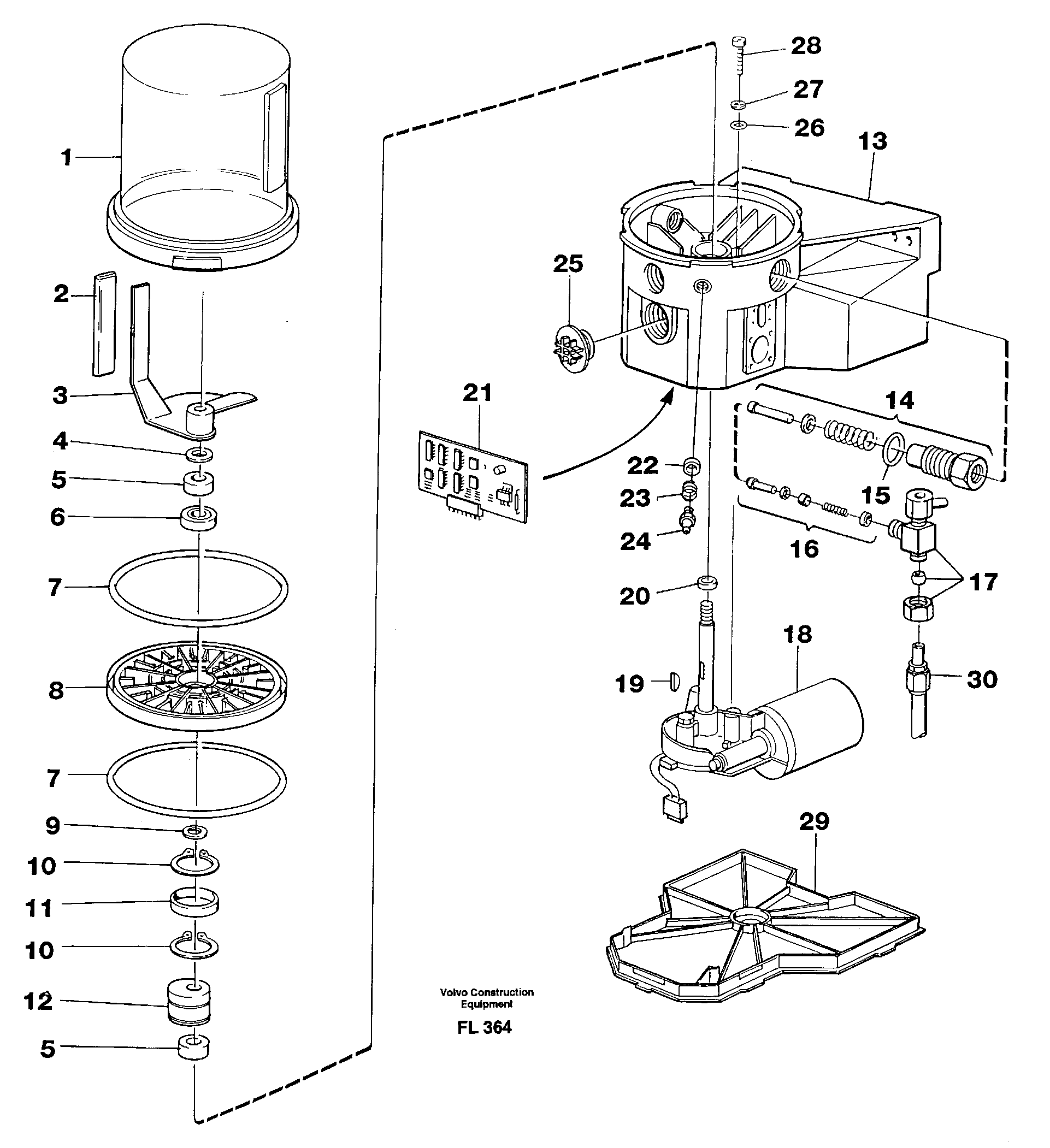 Automatic lubrication pump — volvo parts diagram