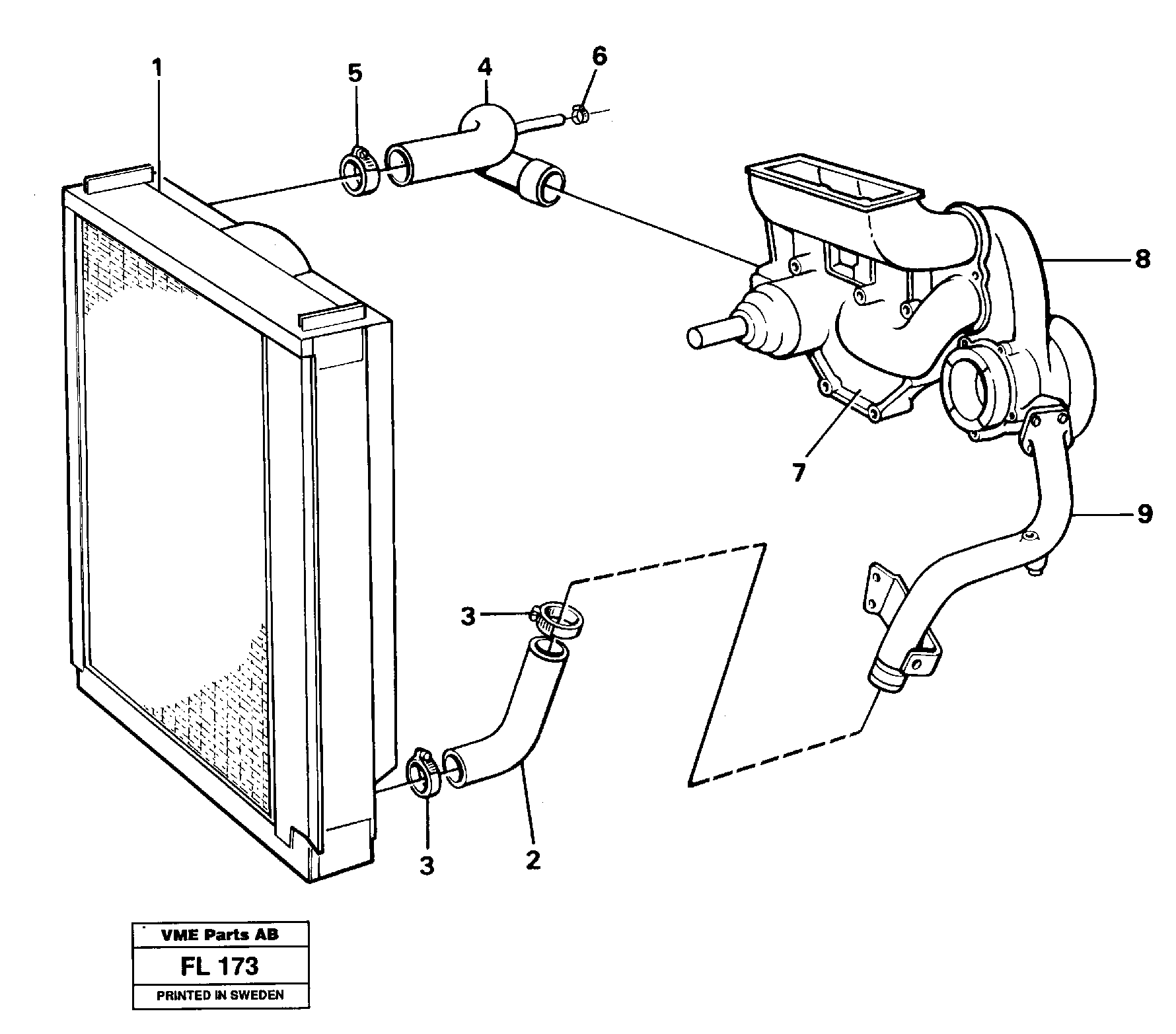 Cooling system — volvo parts diagram
