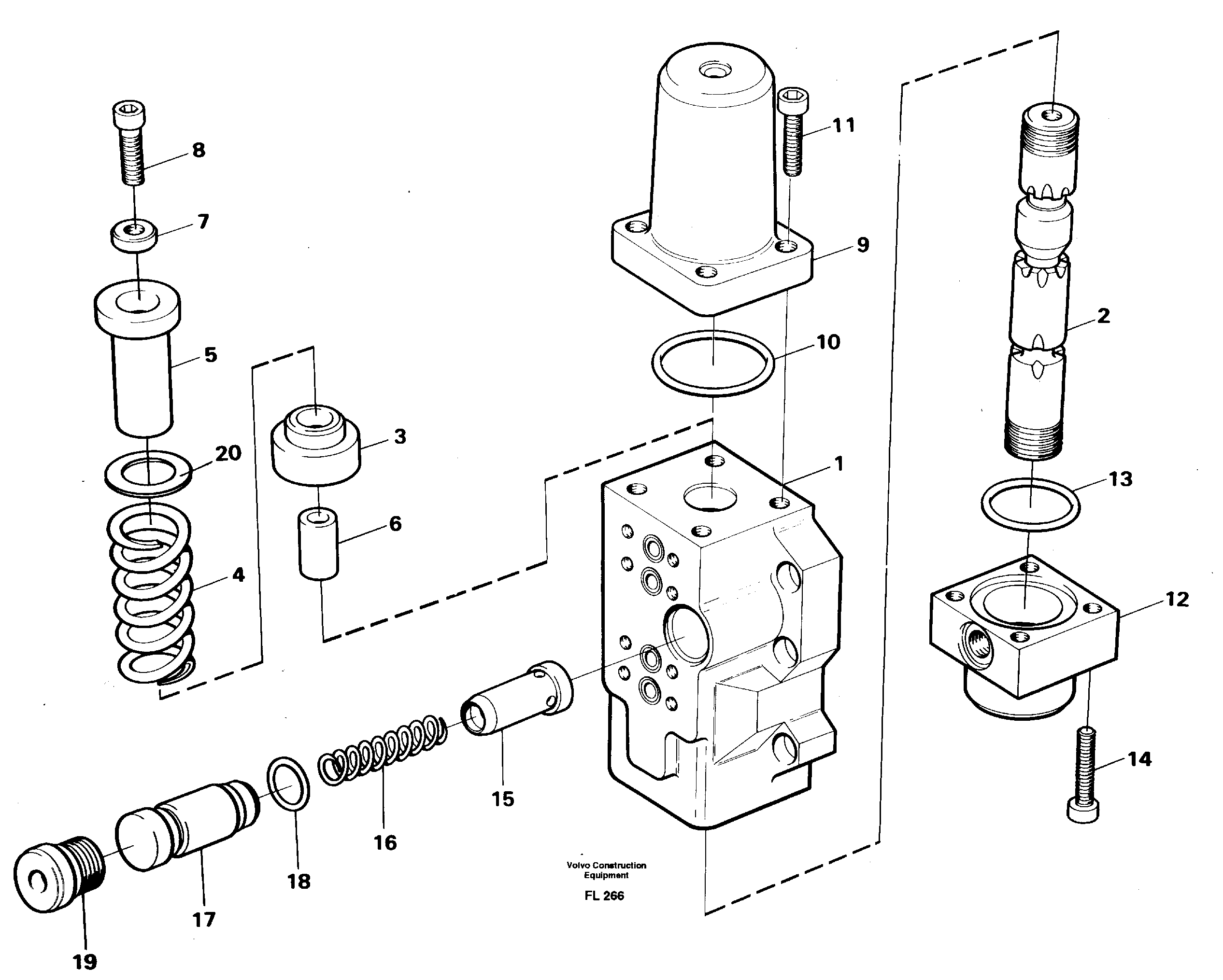 Four-way valve, dipper secondary — volvo parts diagram