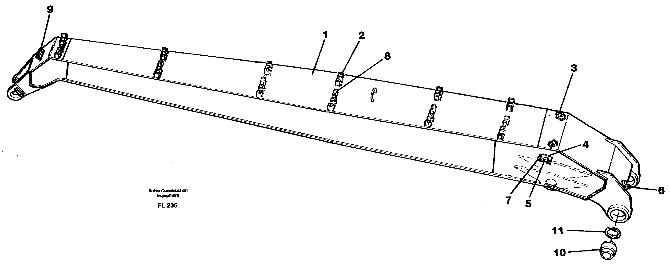 Material handling arm 6.5m  14264163 — volvo parts diagram