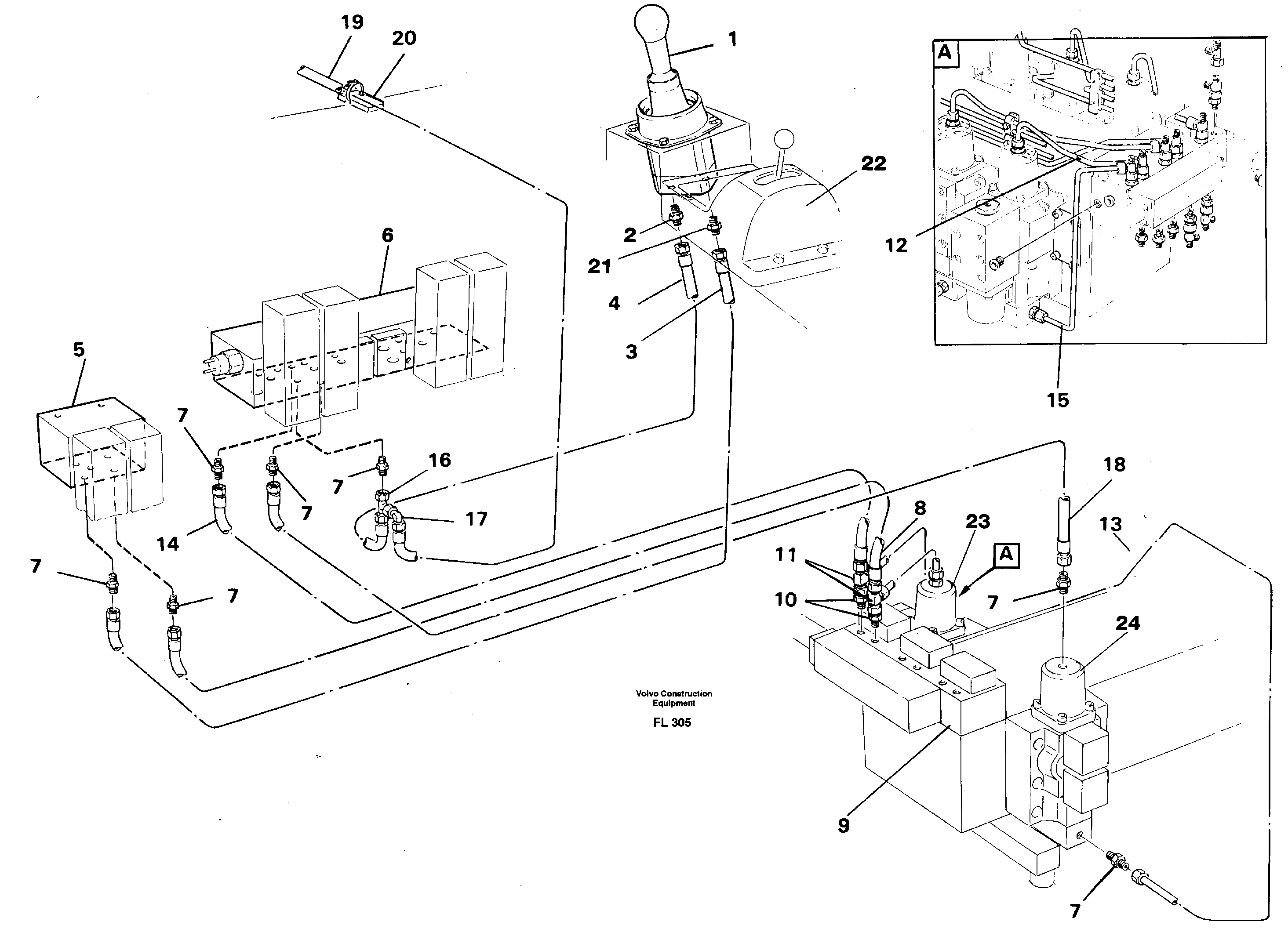 Servo hydraulics, boom — volvo parts diagram