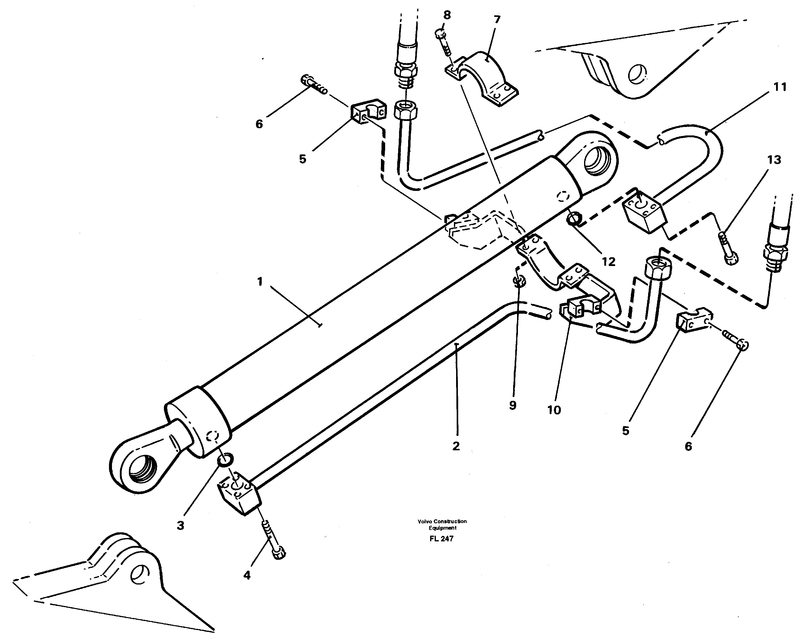 Cylinder hydraulics, handling dipper arm 4.37m  14264164 — volvo parts diagram