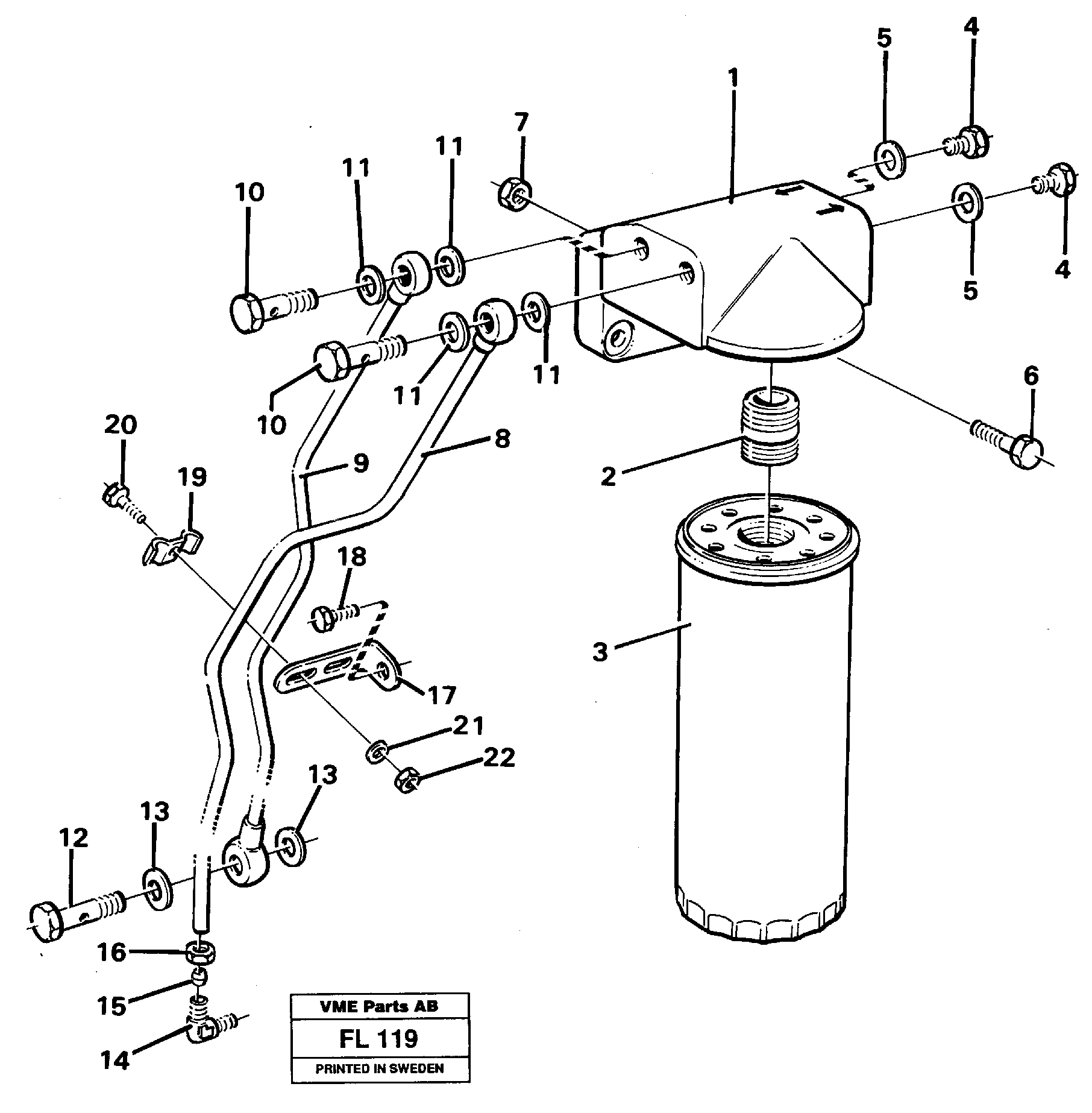 Oil filter, by pass — volvo parts diagram