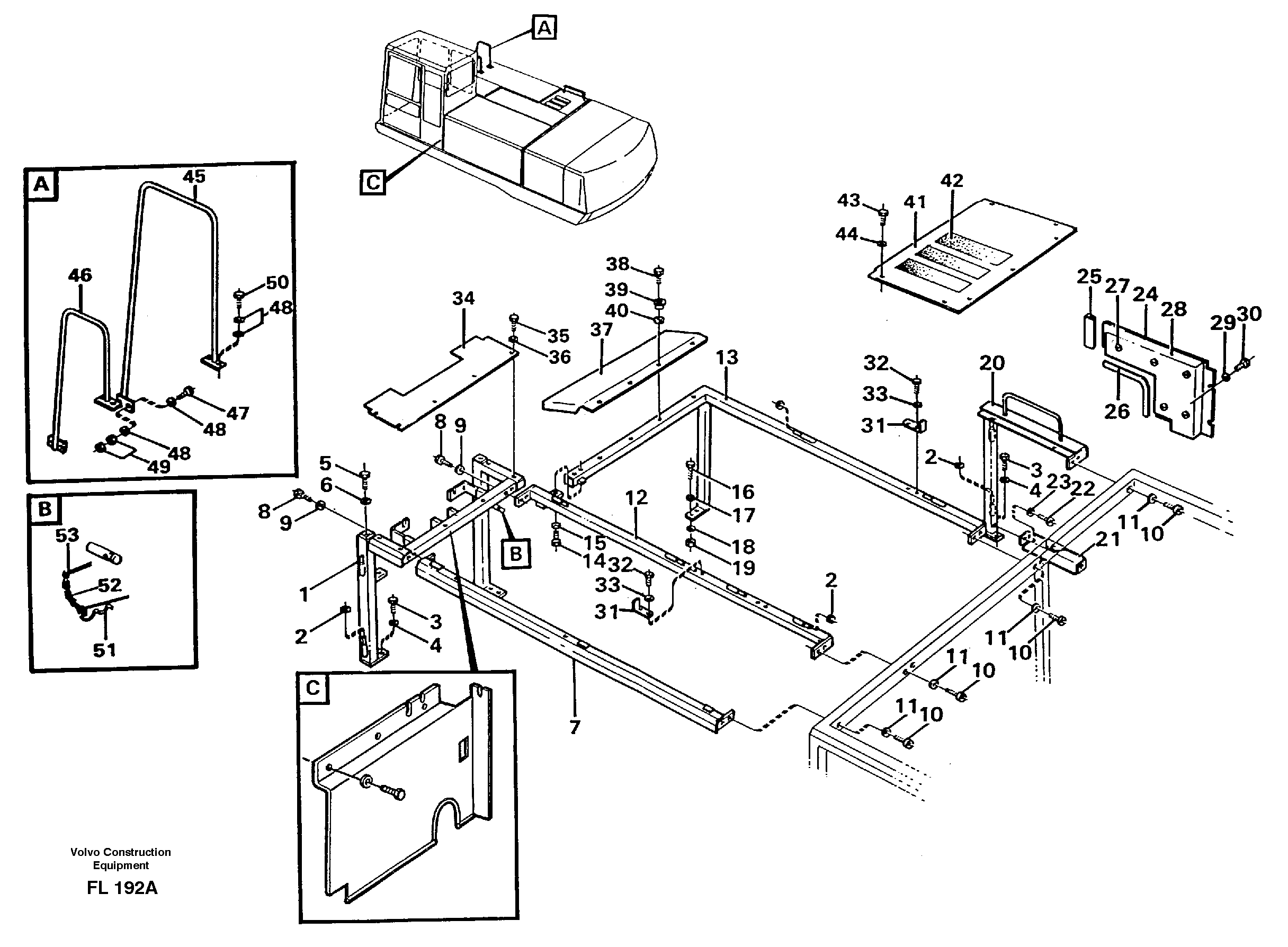 Support, cover plates, front, protection plate — volvo parts diagram