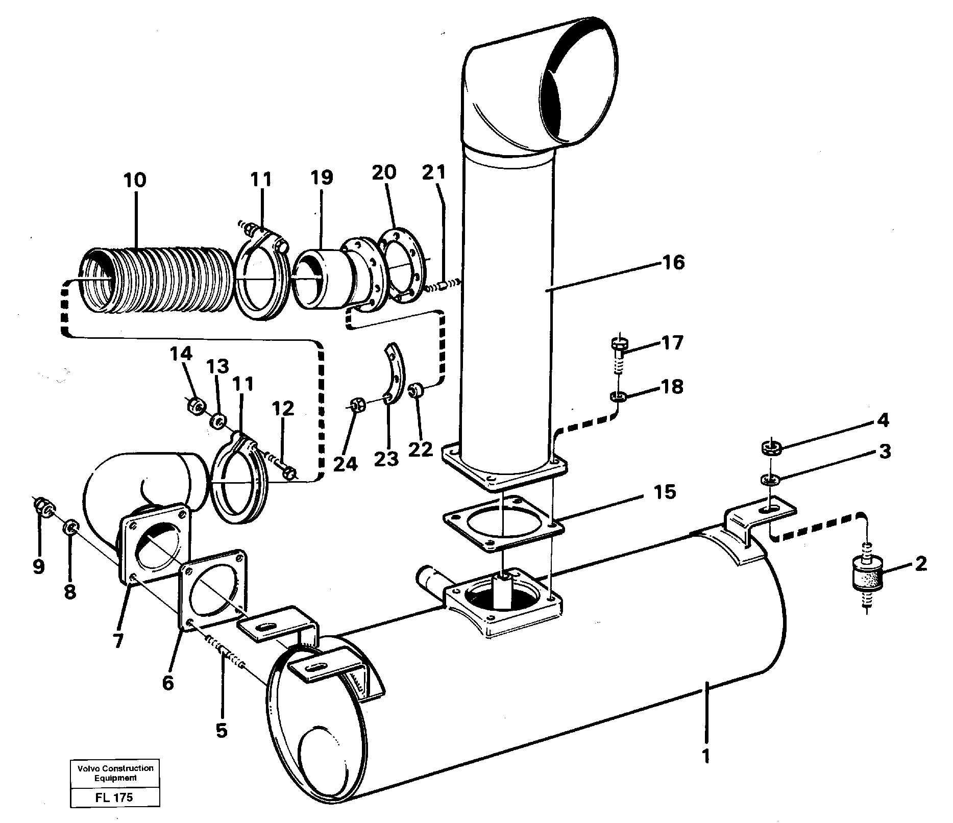 Exhaust system — volvo parts diagram