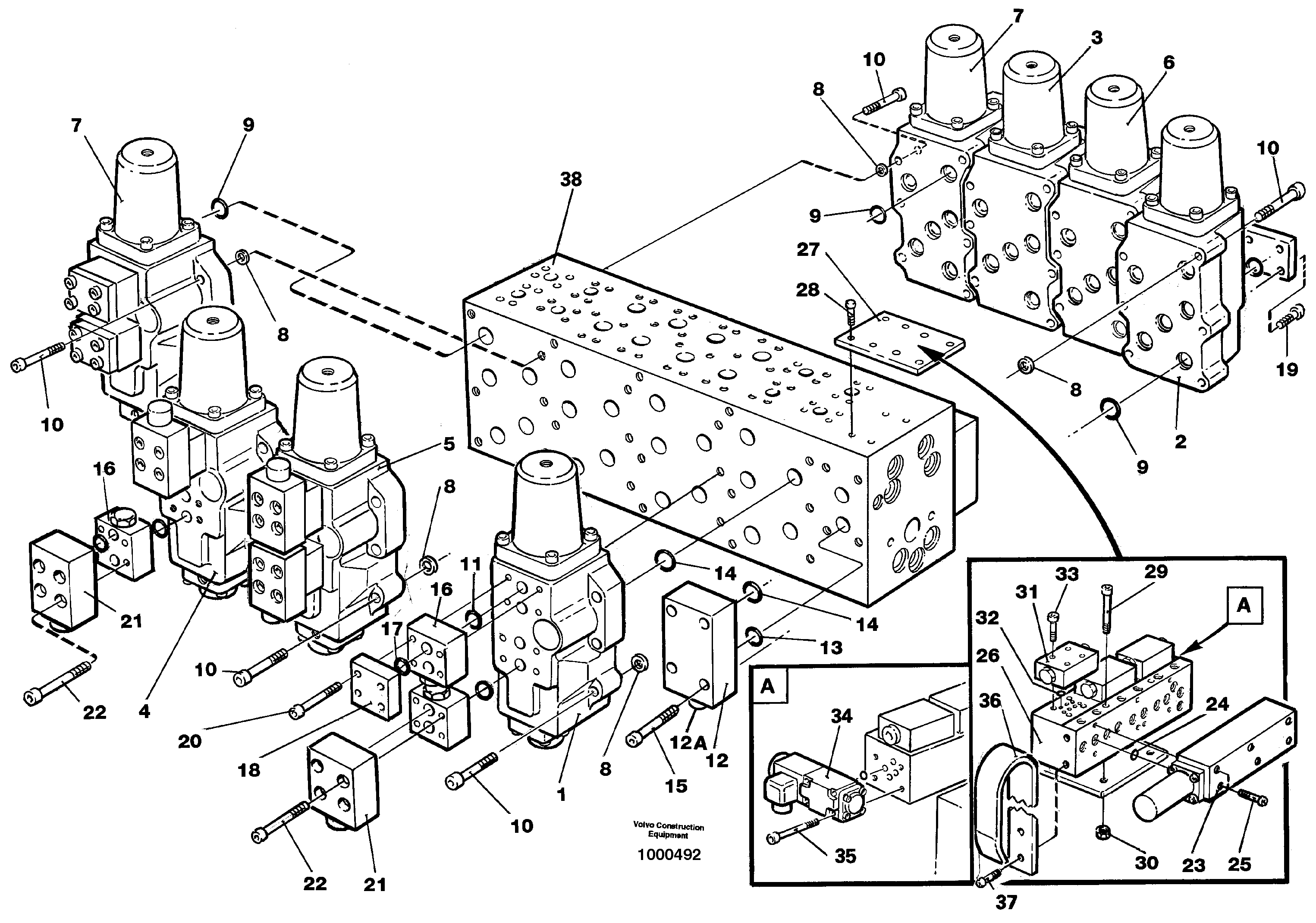 Main valve assembly, valves — volvo parts diagram