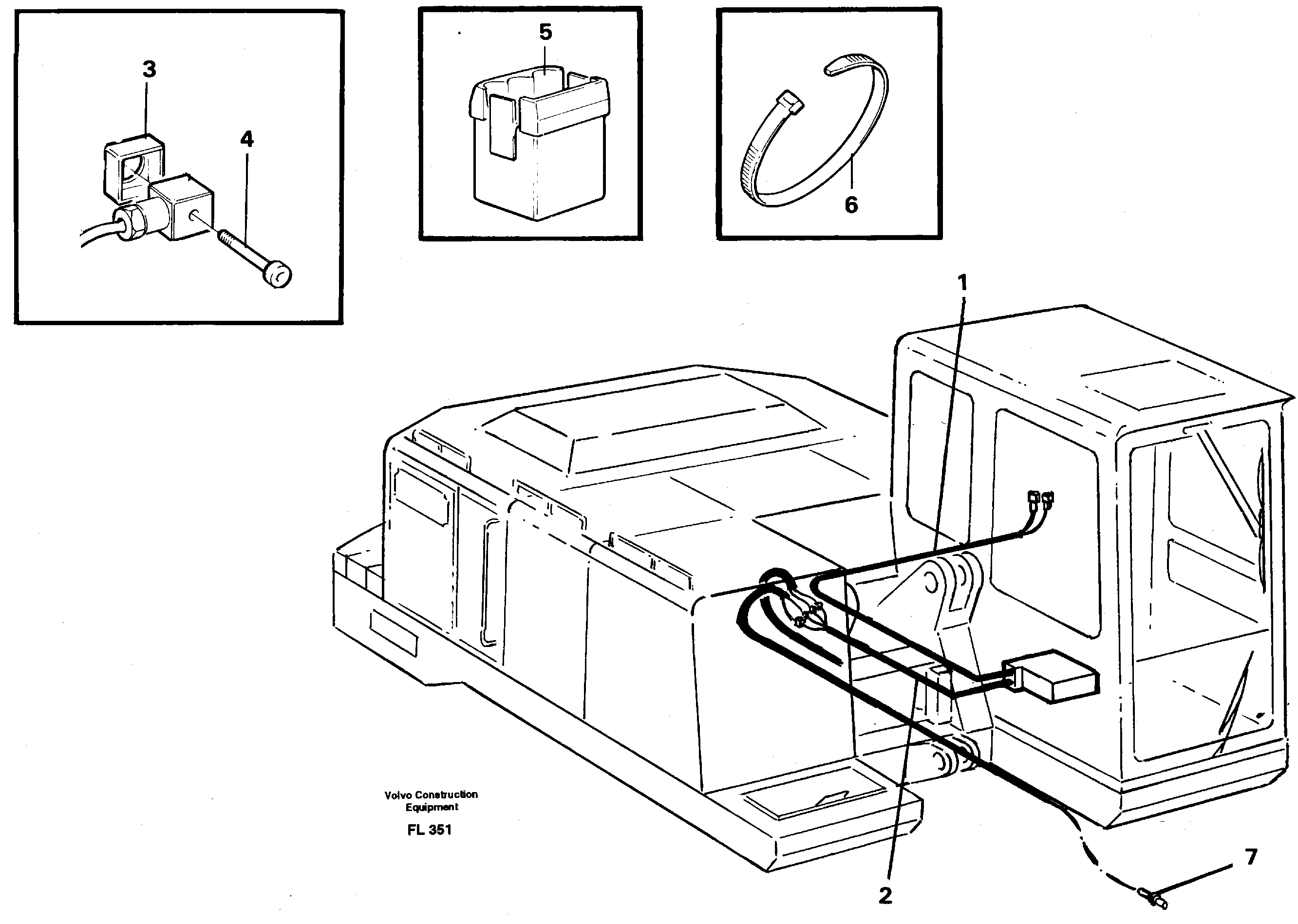 Cable harness, upper section, material handling equipment 3 pcs  14264164 — volvo parts diagram