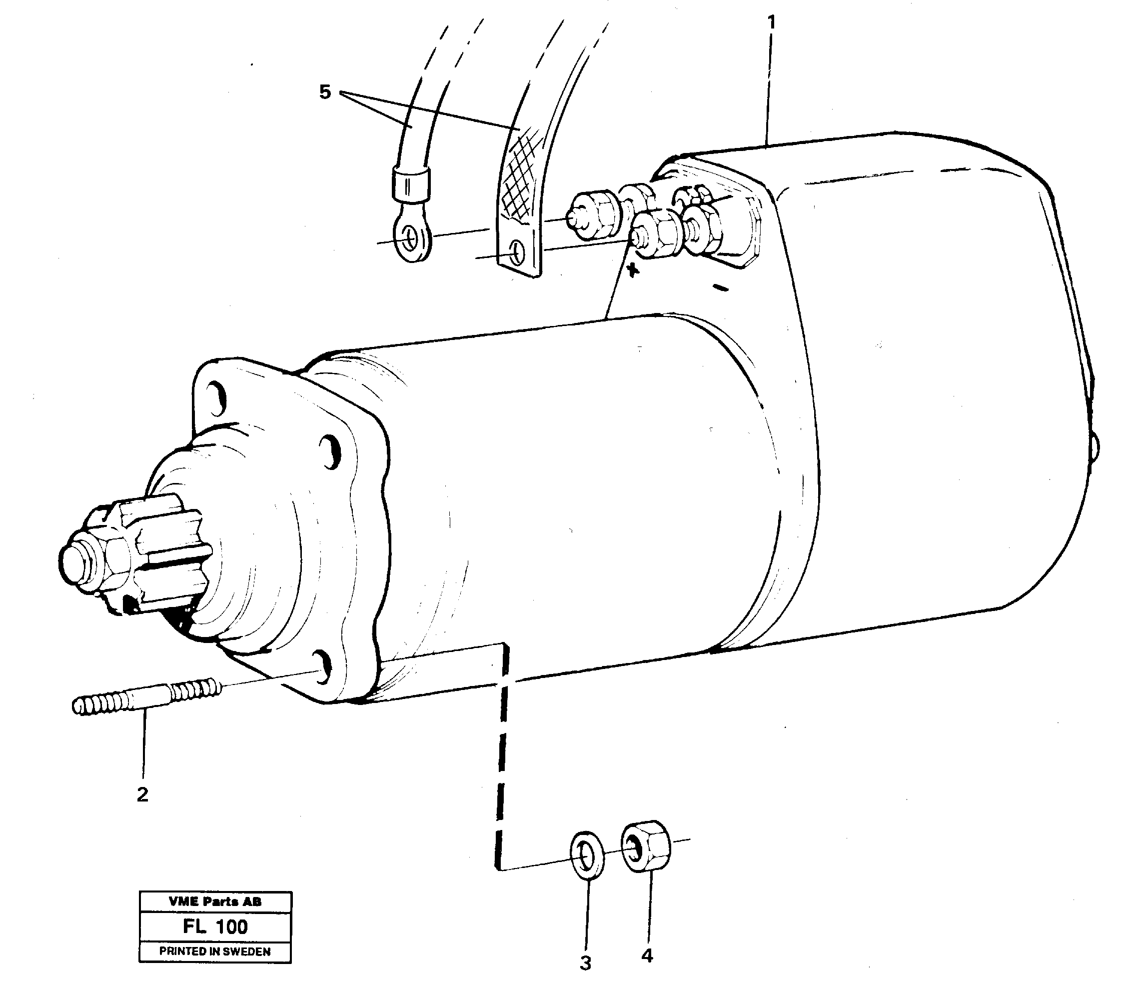 Starter motor, mounting — volvo parts diagram
