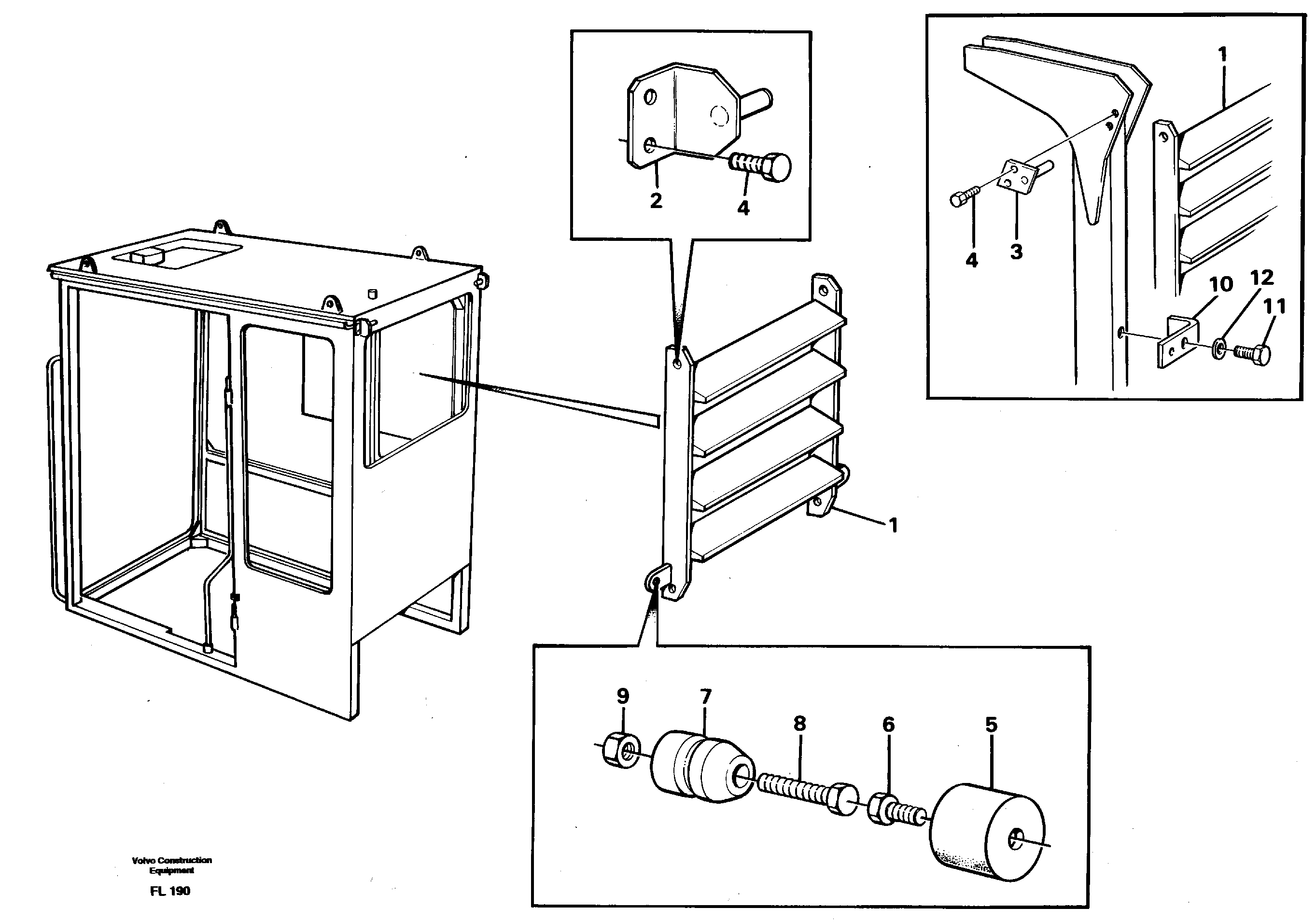 Blind rear window, blind cab-protection  14250379, 14263986 — volvo parts diagram