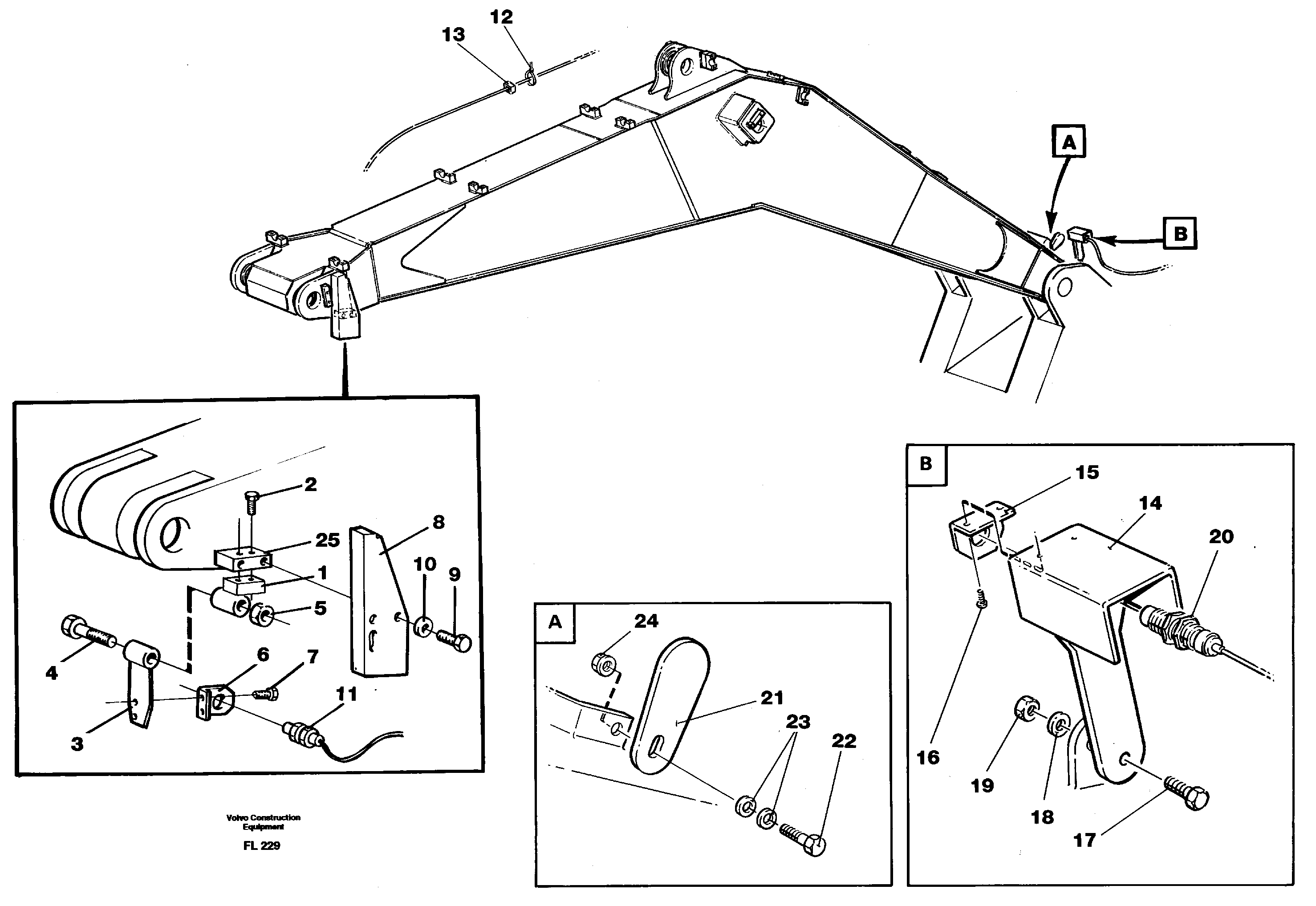 Electric insatallation onbackhoe equipment — volvo parts diagram