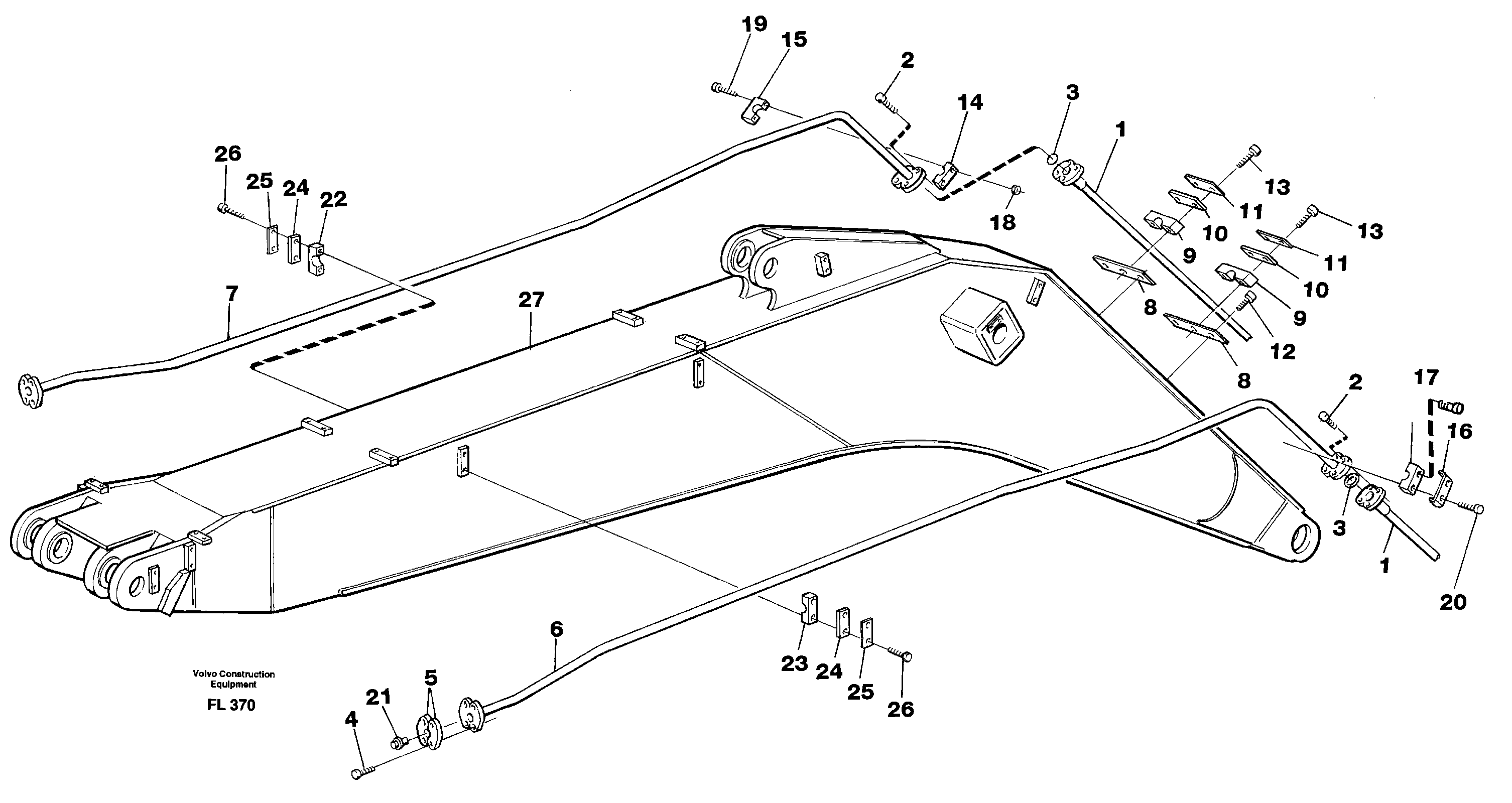 Hammer hydraulics on mo- noboom, 6.65 M — volvo parts diagram