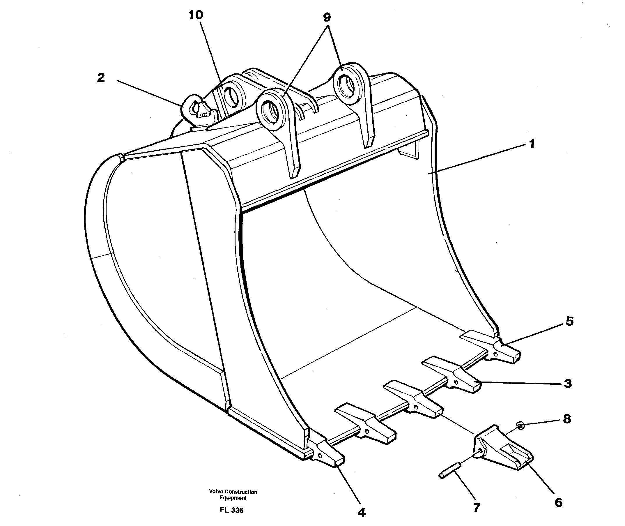 Buckets, direct fitting 14254588 14262822 14265130 — volvo parts diagram