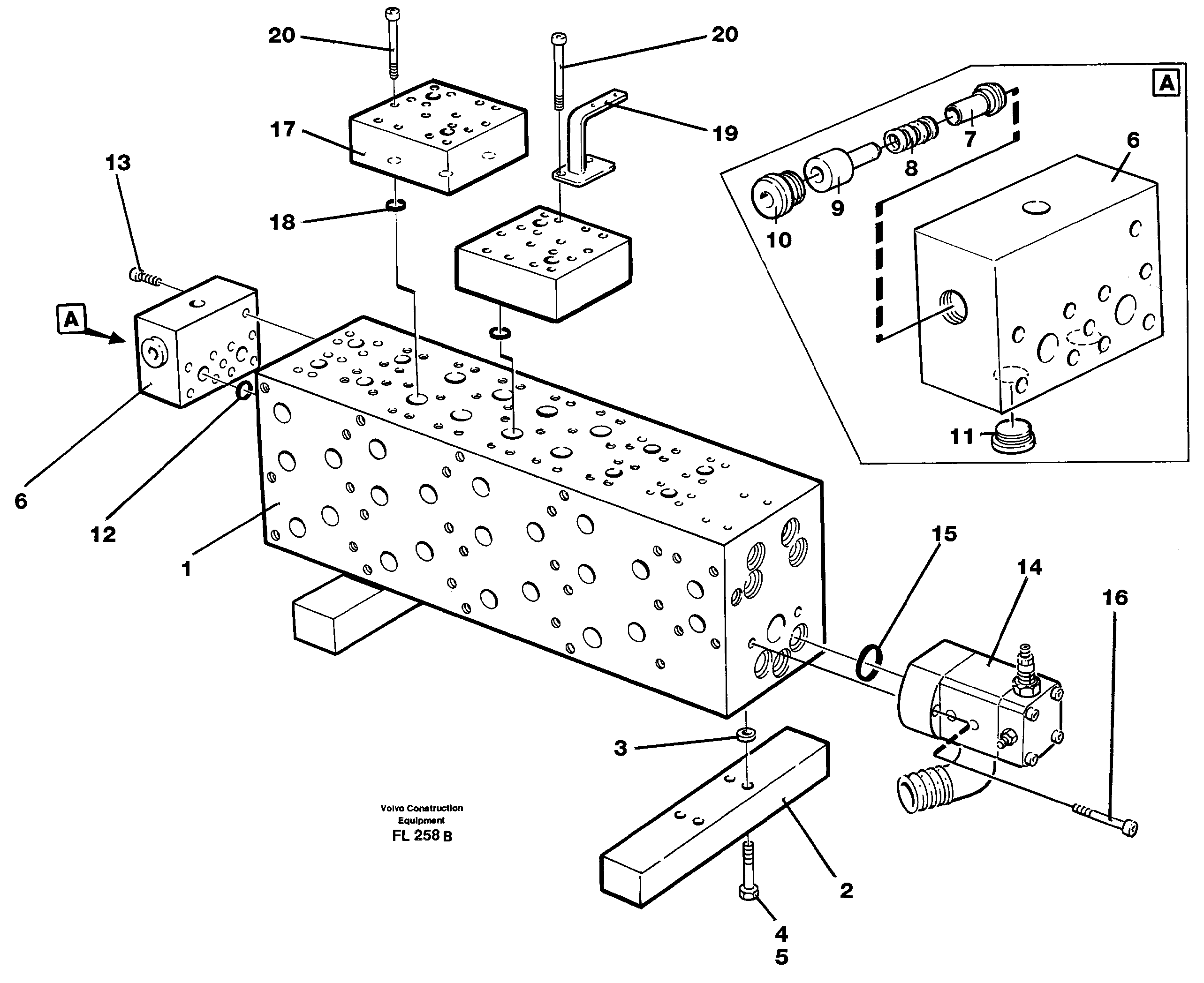 Main valve assembly, assembly block — volvo parts diagram