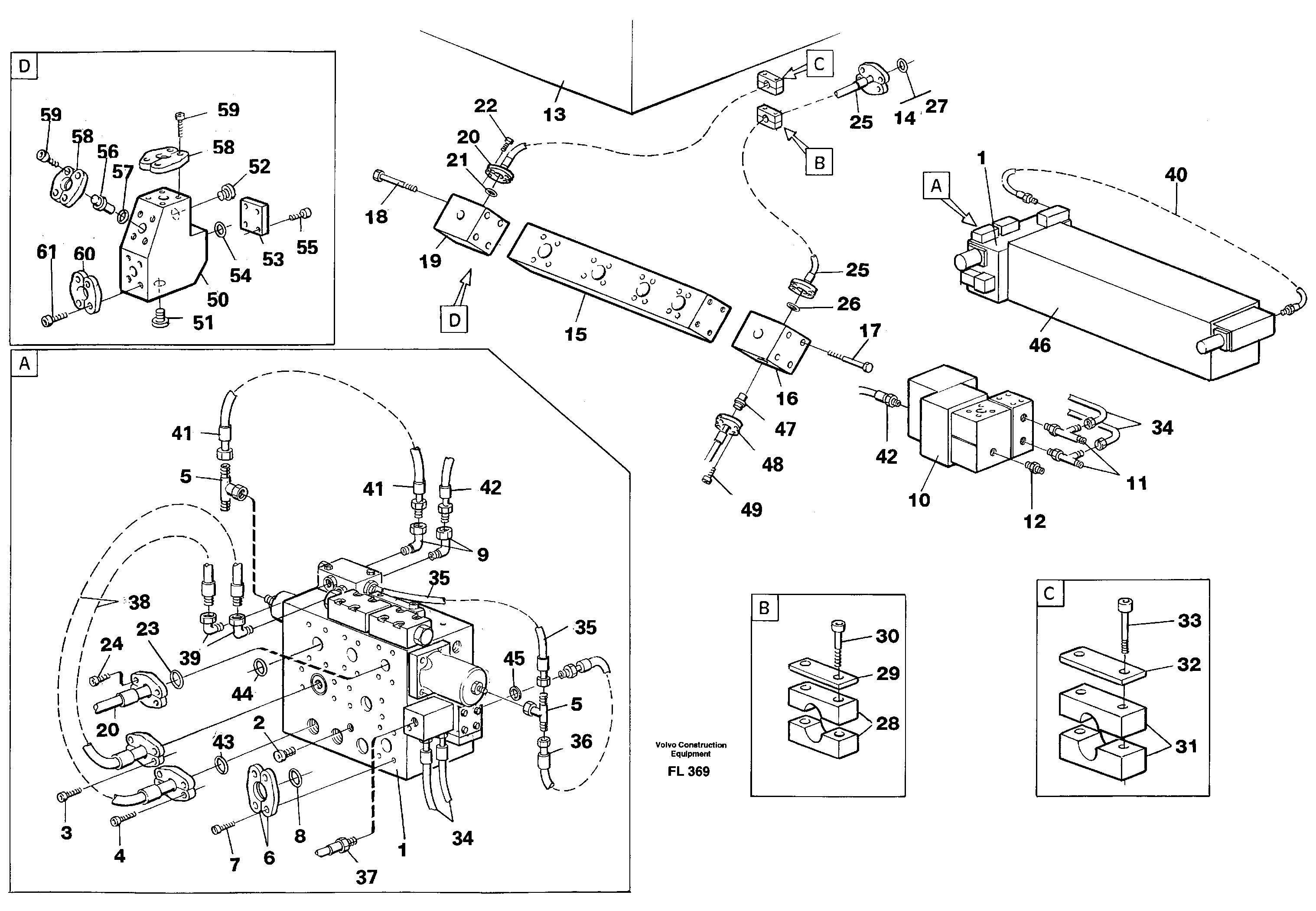 Hammer hydraulics on base machine — volvo parts diagram
