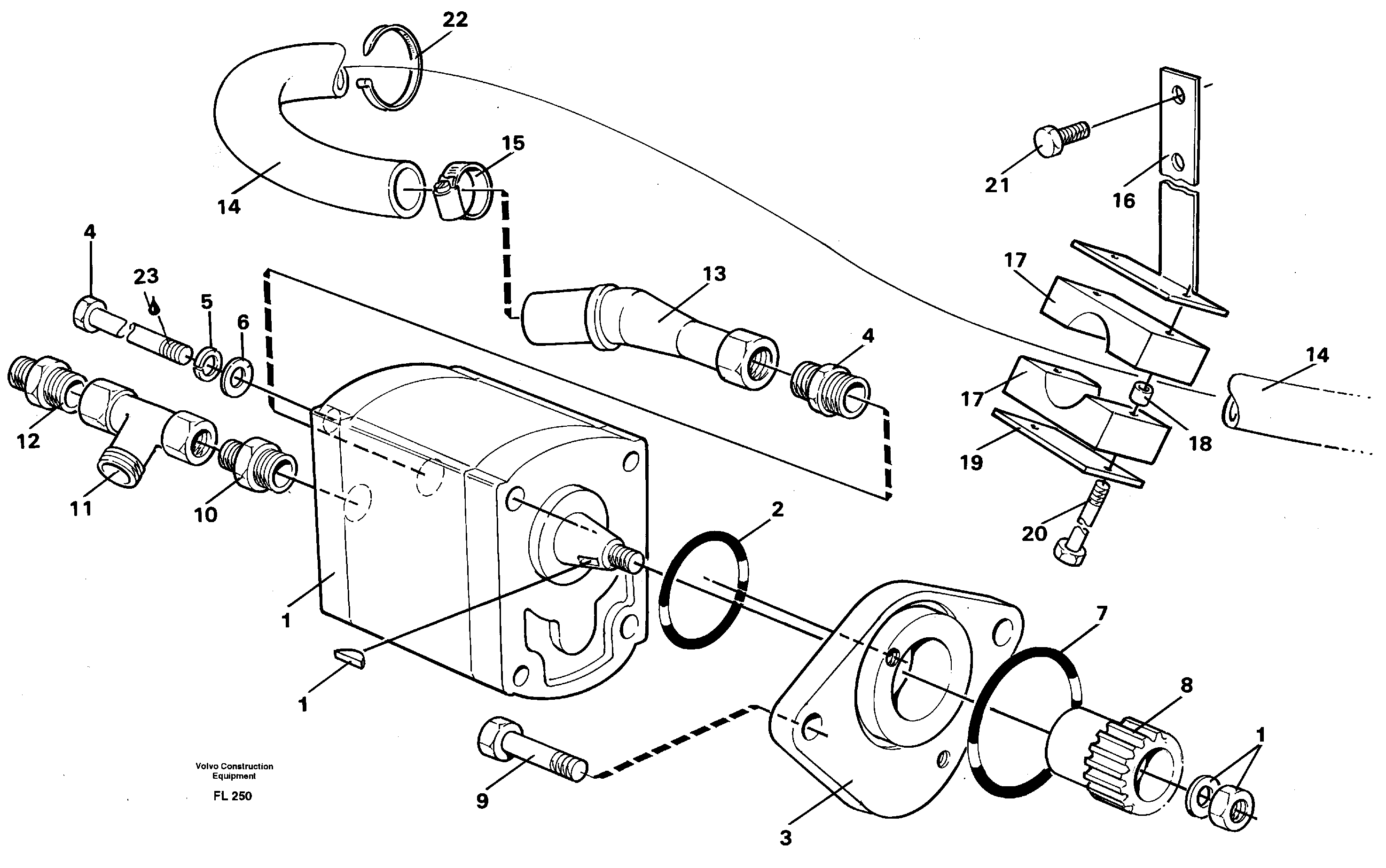 Servo pump with assembly parts — volvo parts diagram