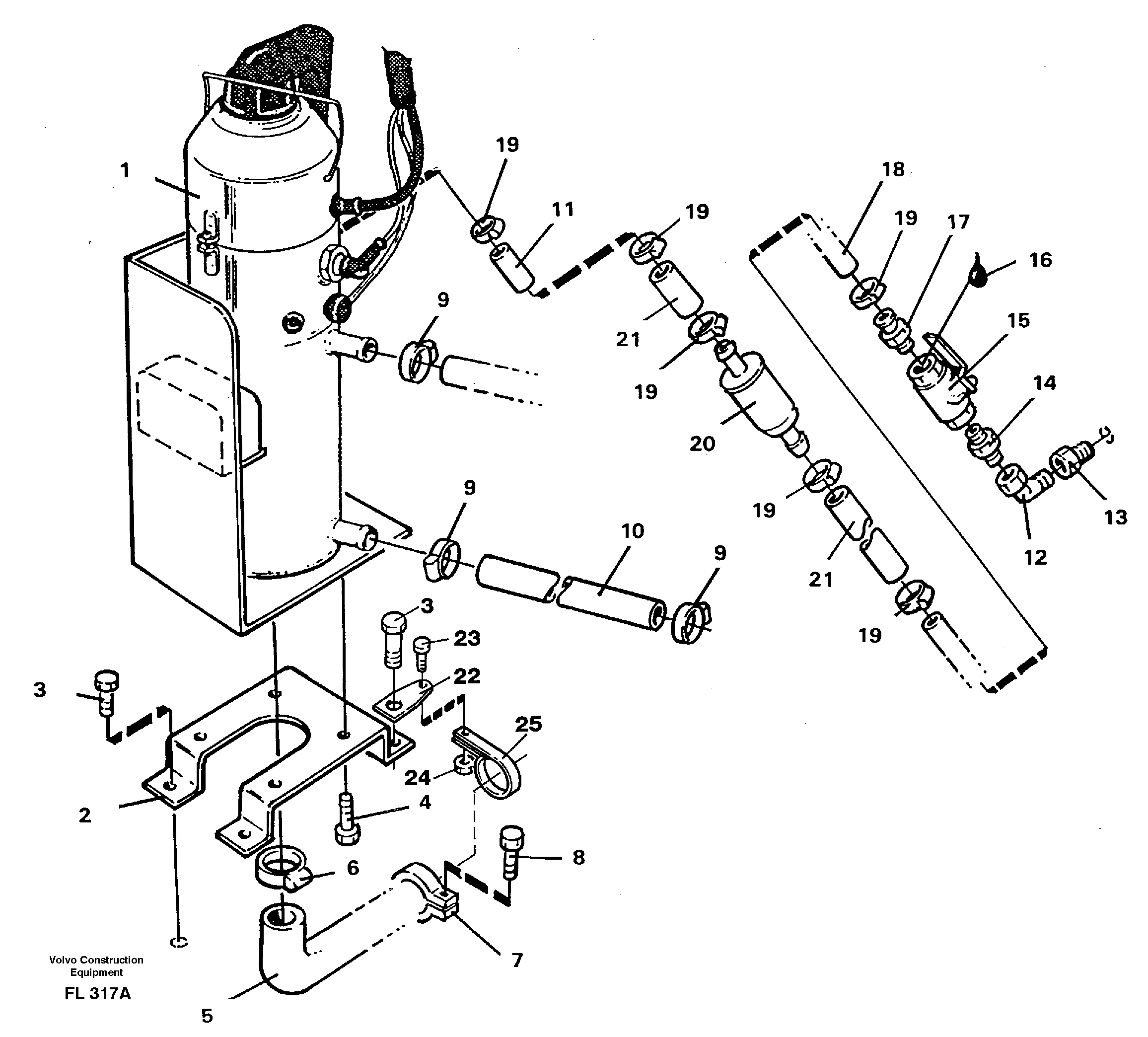 Heater, diesel installation  14263594 — volvo parts diagram