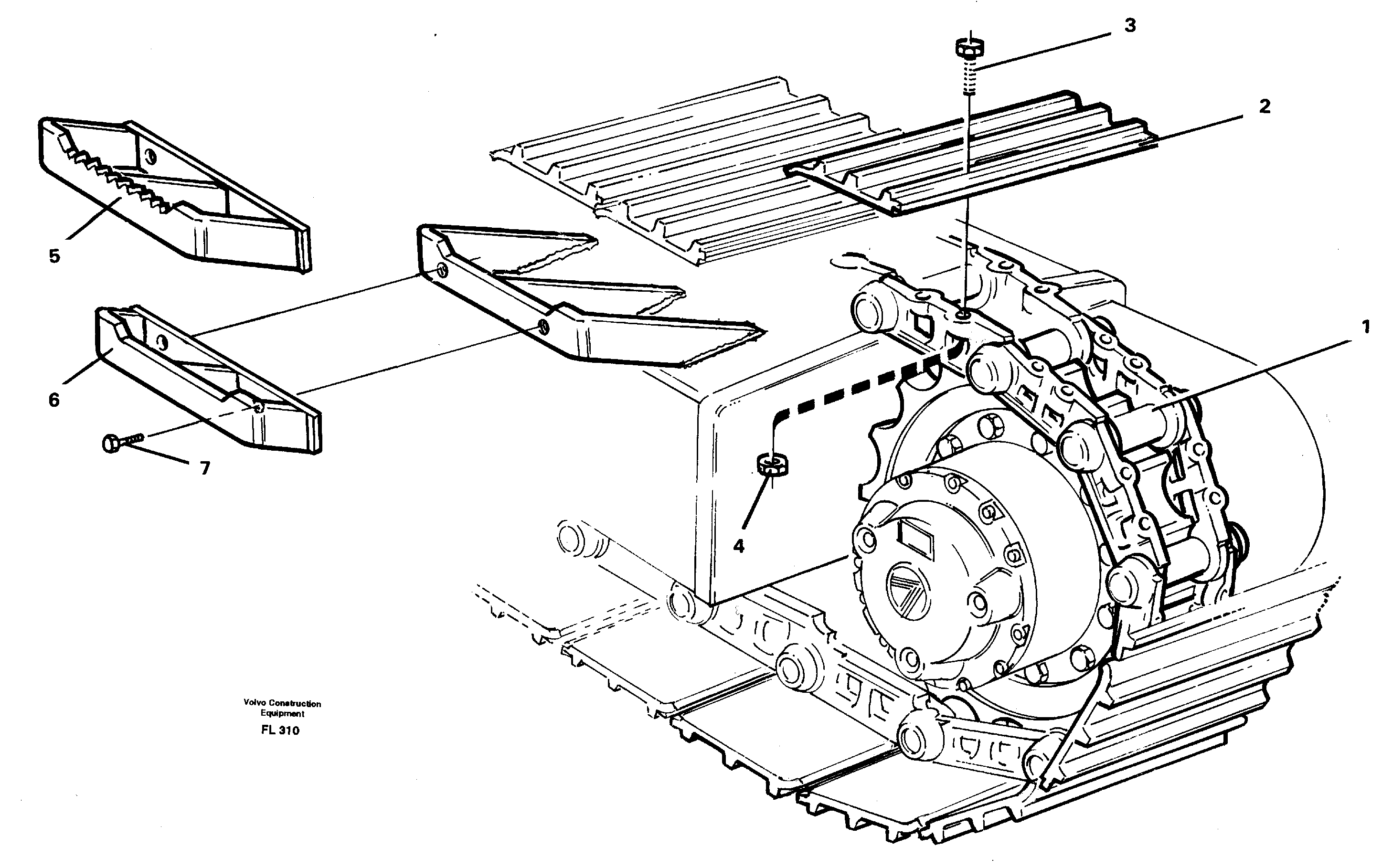 Crawler track 14268333, 900mm — volvo parts diagram