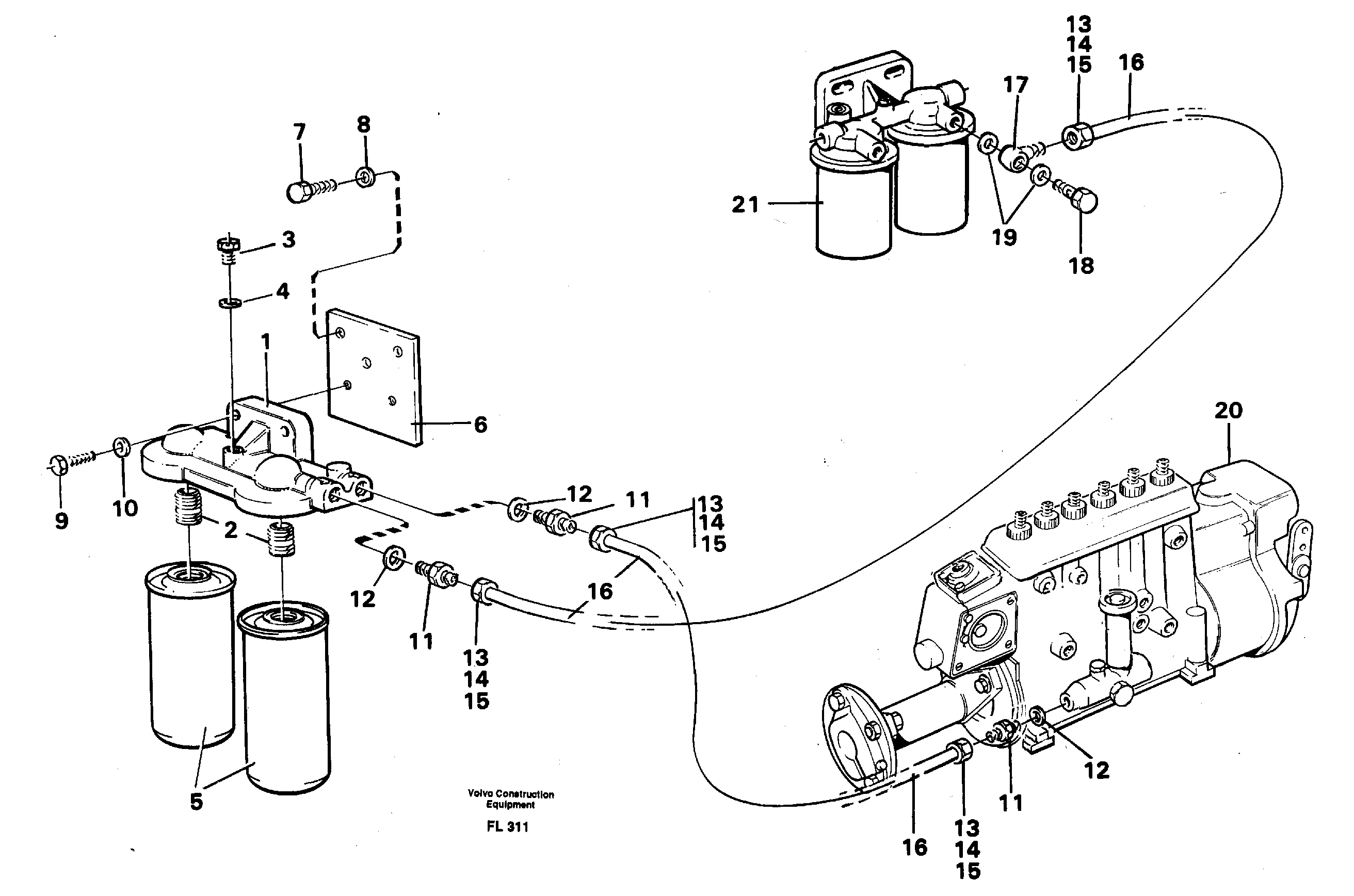 Extra fuel filter  14263576 — volvo parts diagram