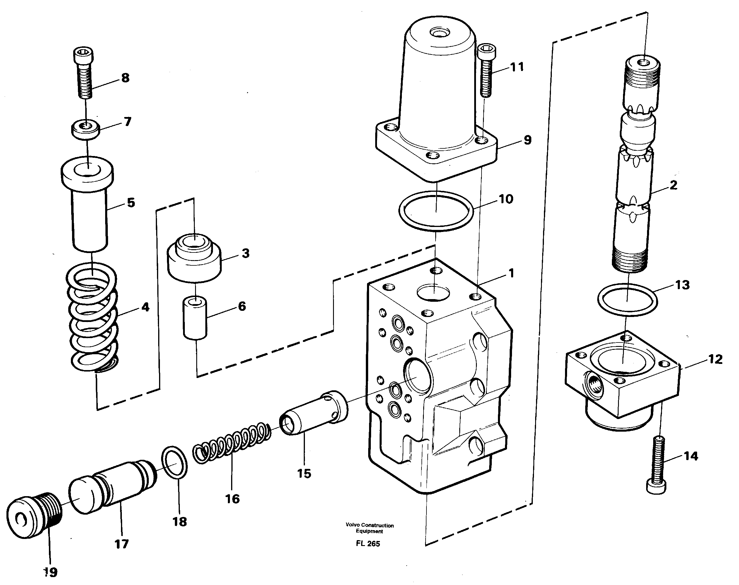 Four-way valve, dipper primary — volvo parts diagram