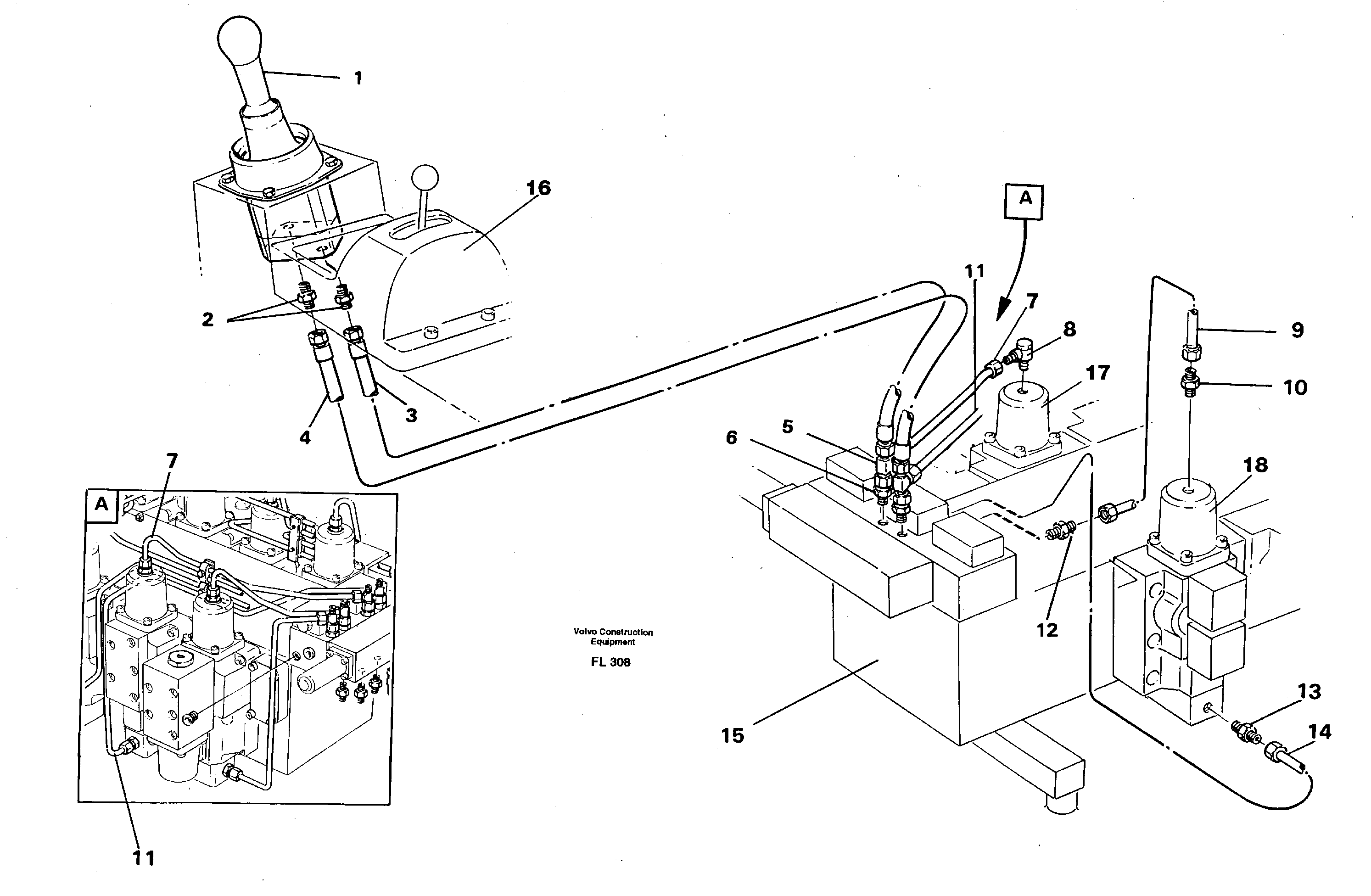 Servo hydraulics, bucket — volvo parts diagram