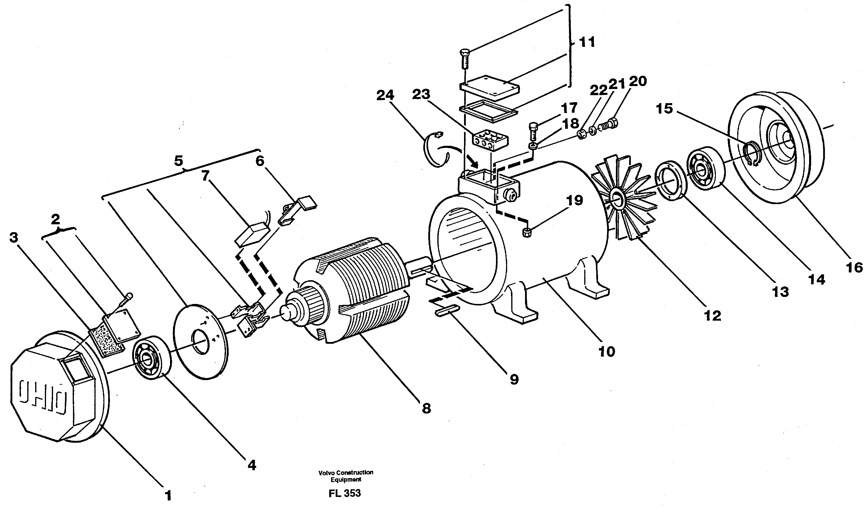 Magnet equipment Ohio, alternator 25 kw  14264947 — volvo parts diagram