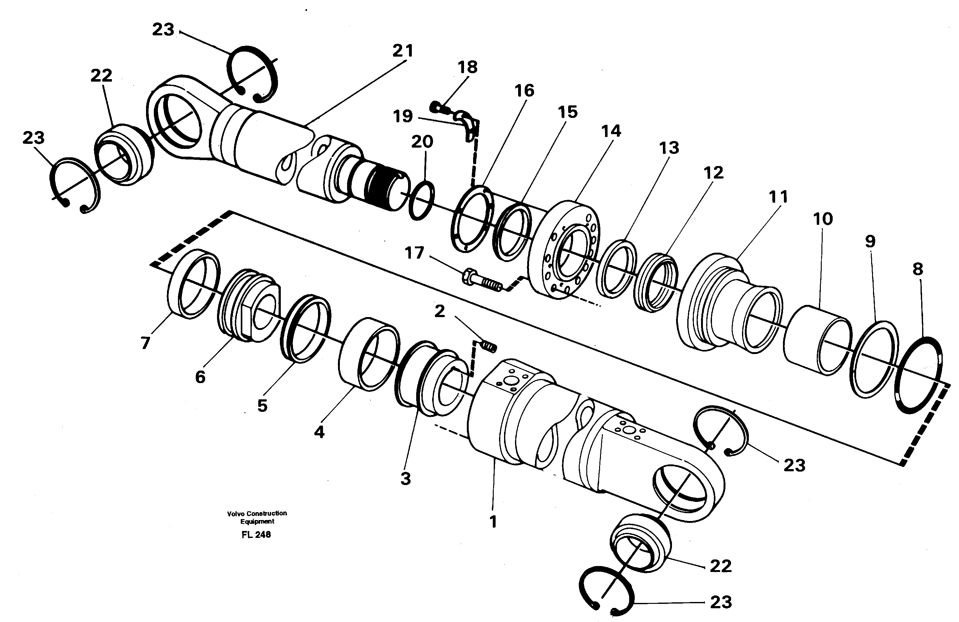 Crane beam cylinder, material handle equipment  14264164 — volvo parts diagram