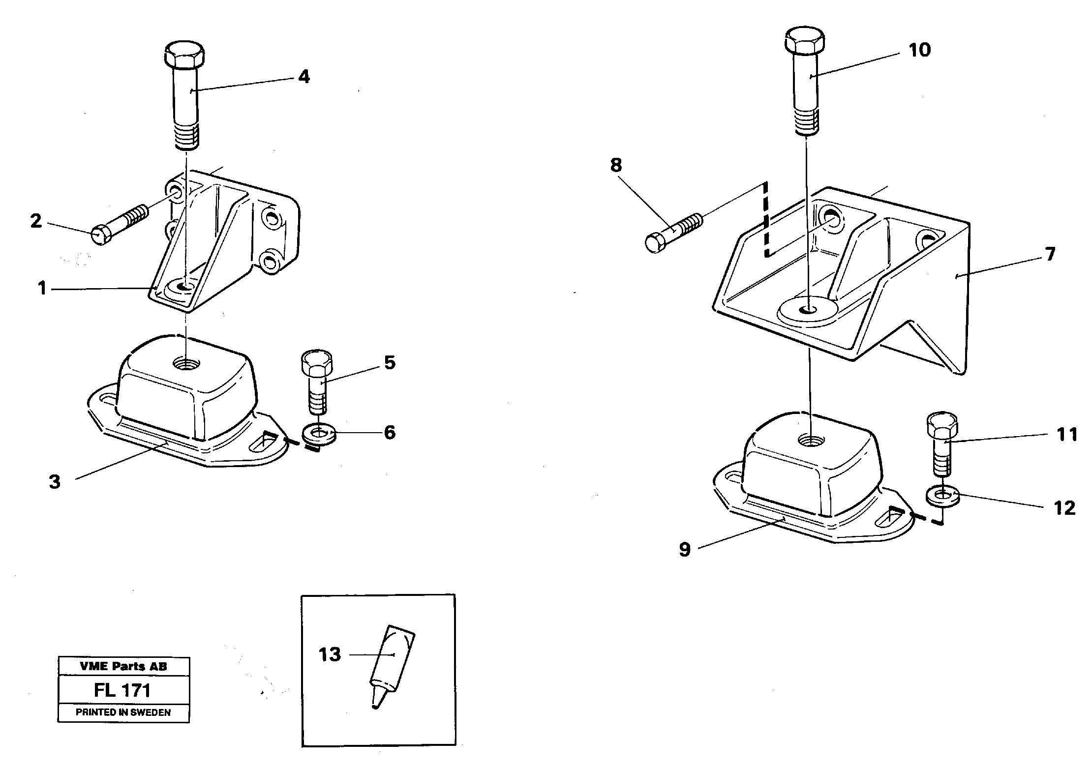 Engine mounting SER NO -1769 — volvo parts diagram