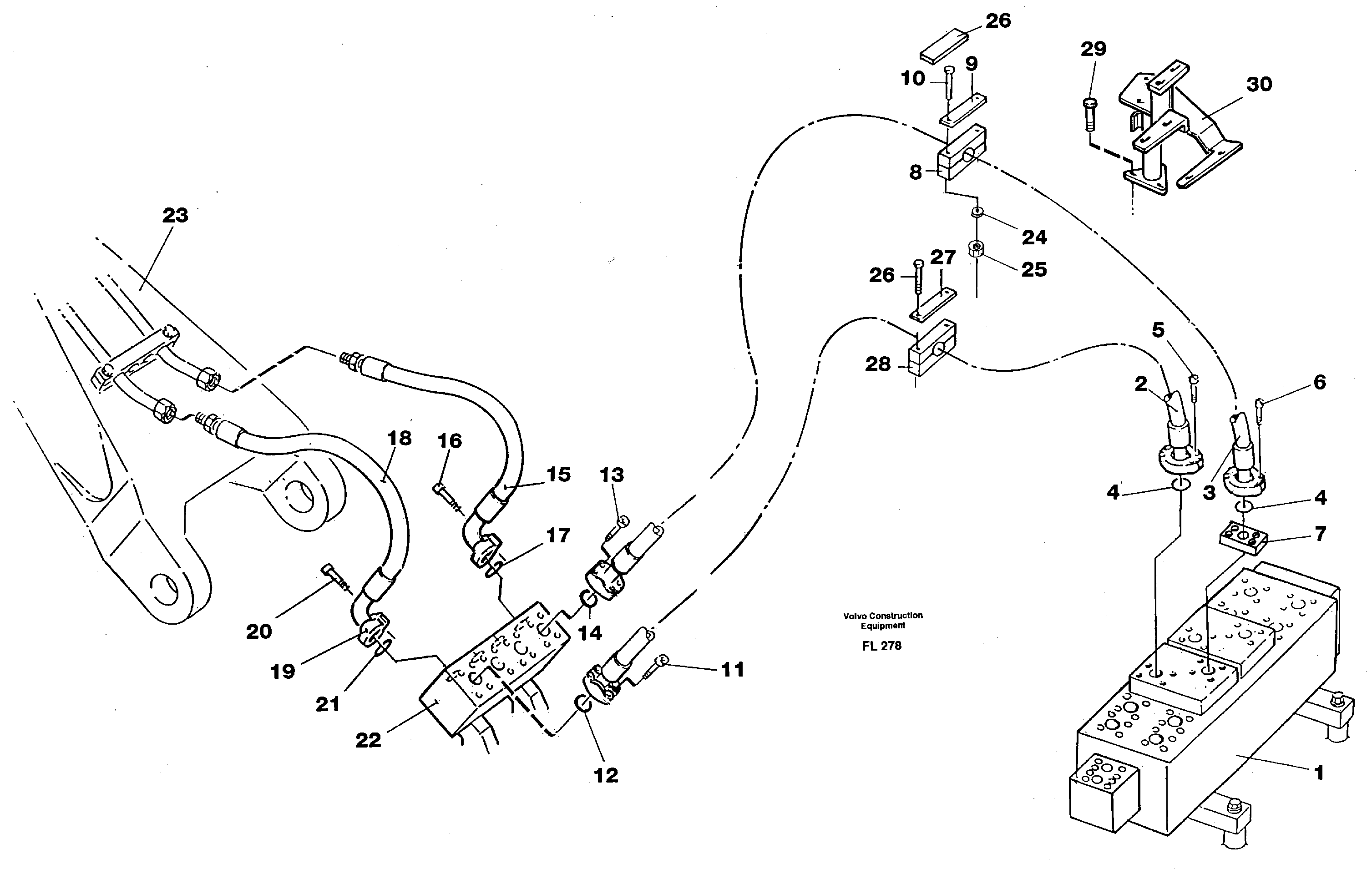 Hydraulic system, bucket — volvo parts diagram
