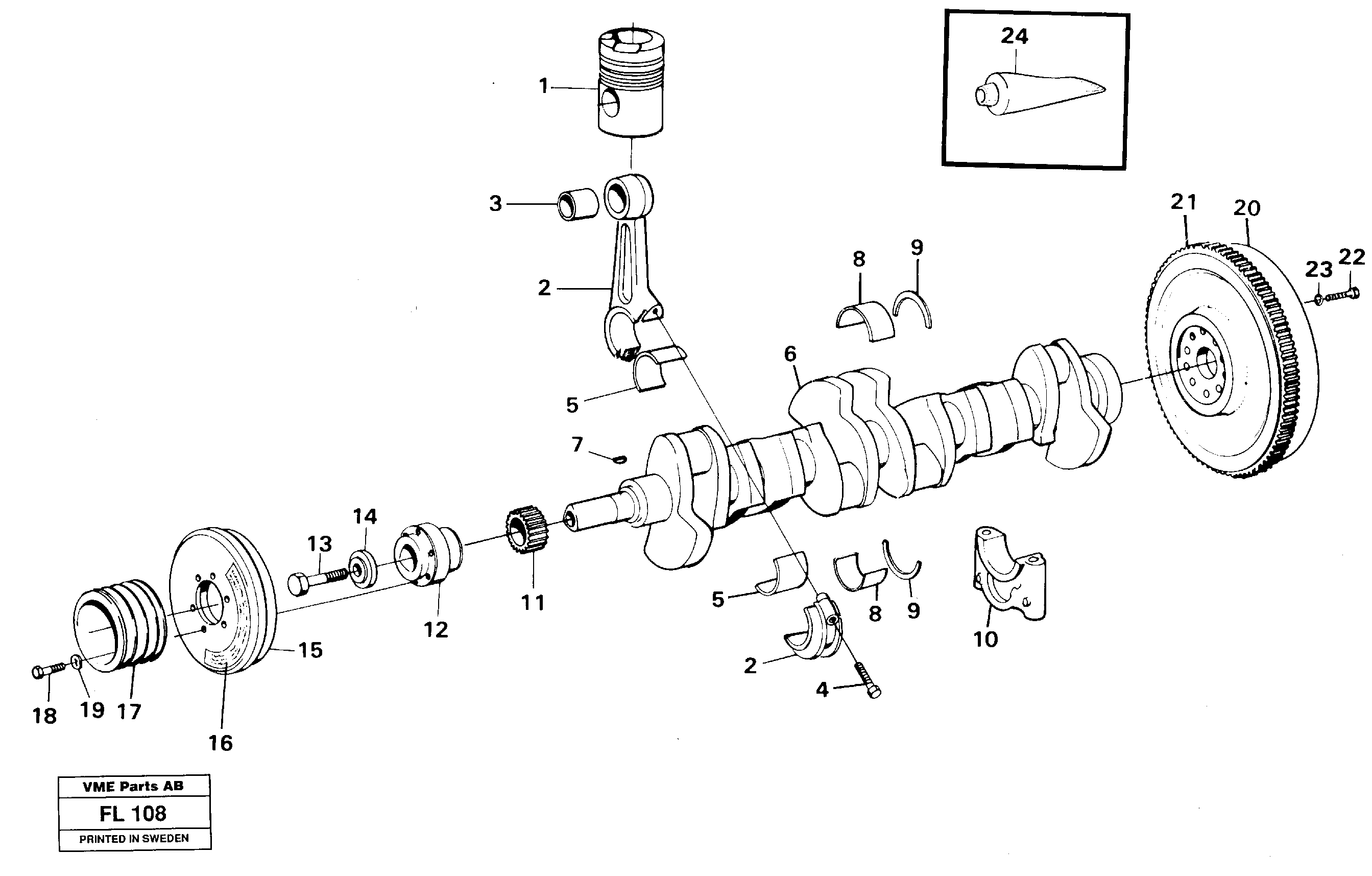 Crankshaft and related parts — volvo parts diagram