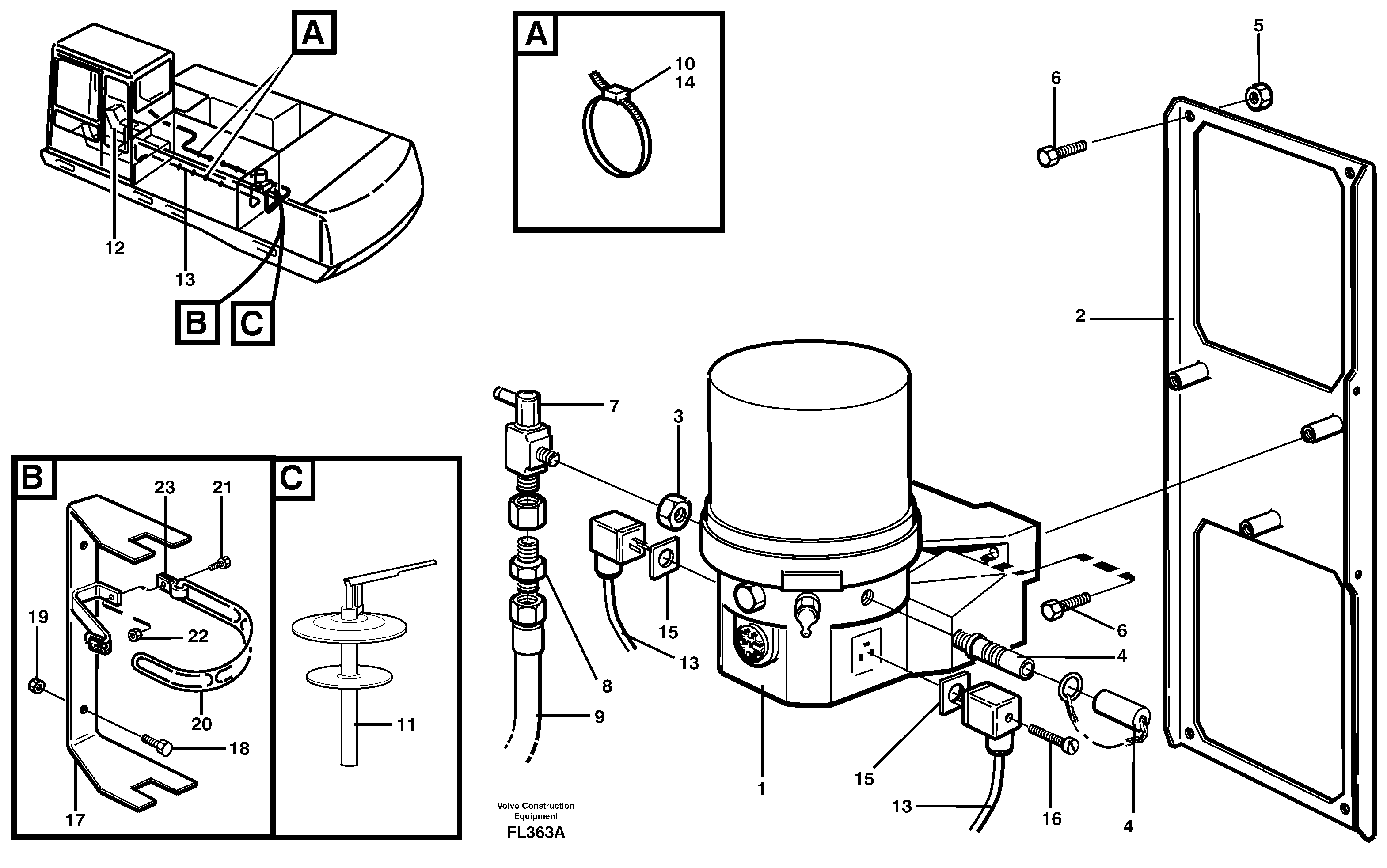 Automatic lubrication — volvo parts diagram